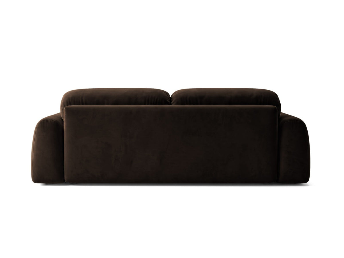 4er Sofa Milan mit Bluvel-Bezug, schwarzen Beinen und niedriger Rückenlehne