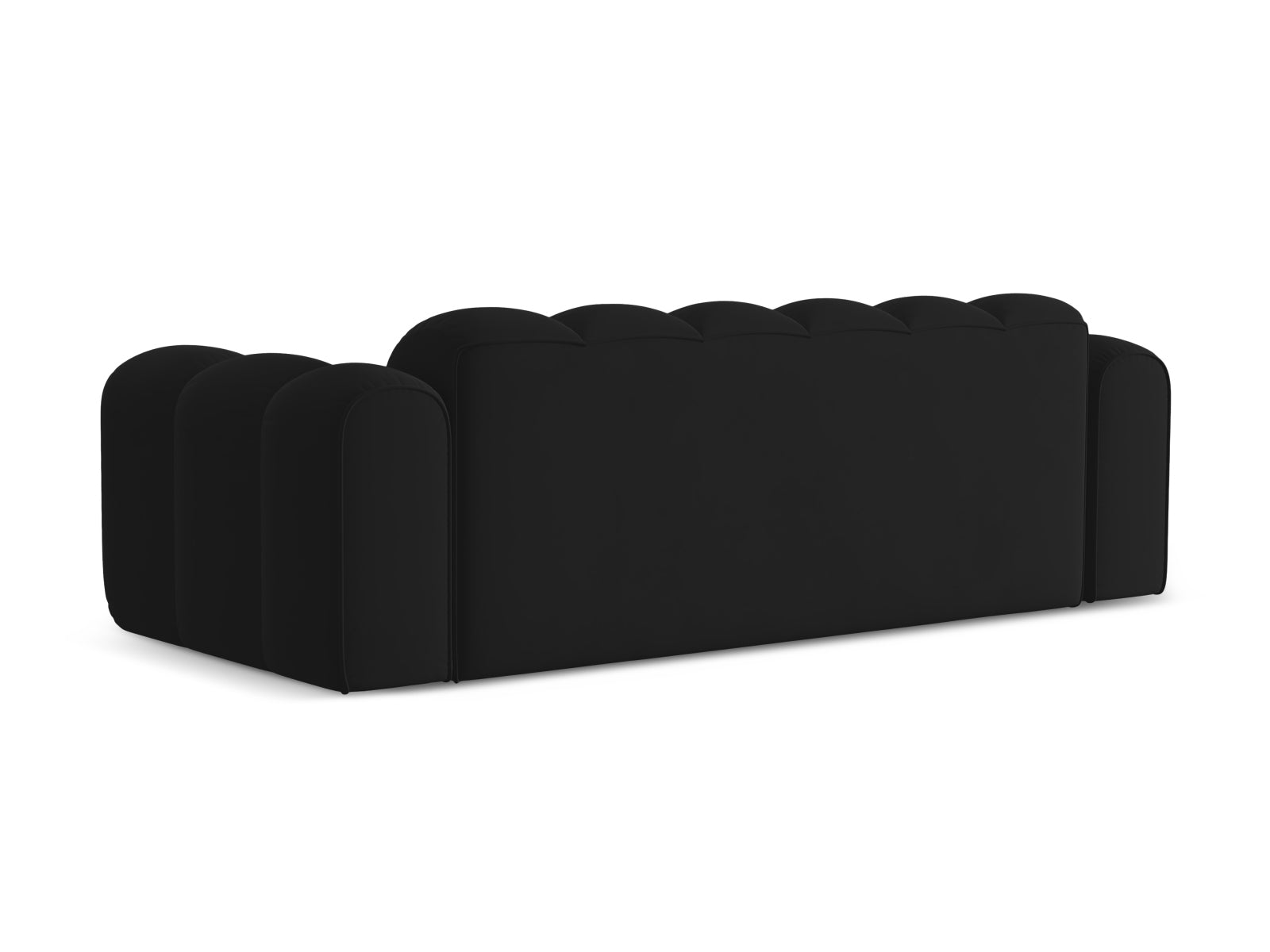 Elegantes 4-Sitzer Sofa Treno in hochwertigem Black-Bluvel, ideal für ein modernes Wohnambiente und entspannte Stunden zu Hause.