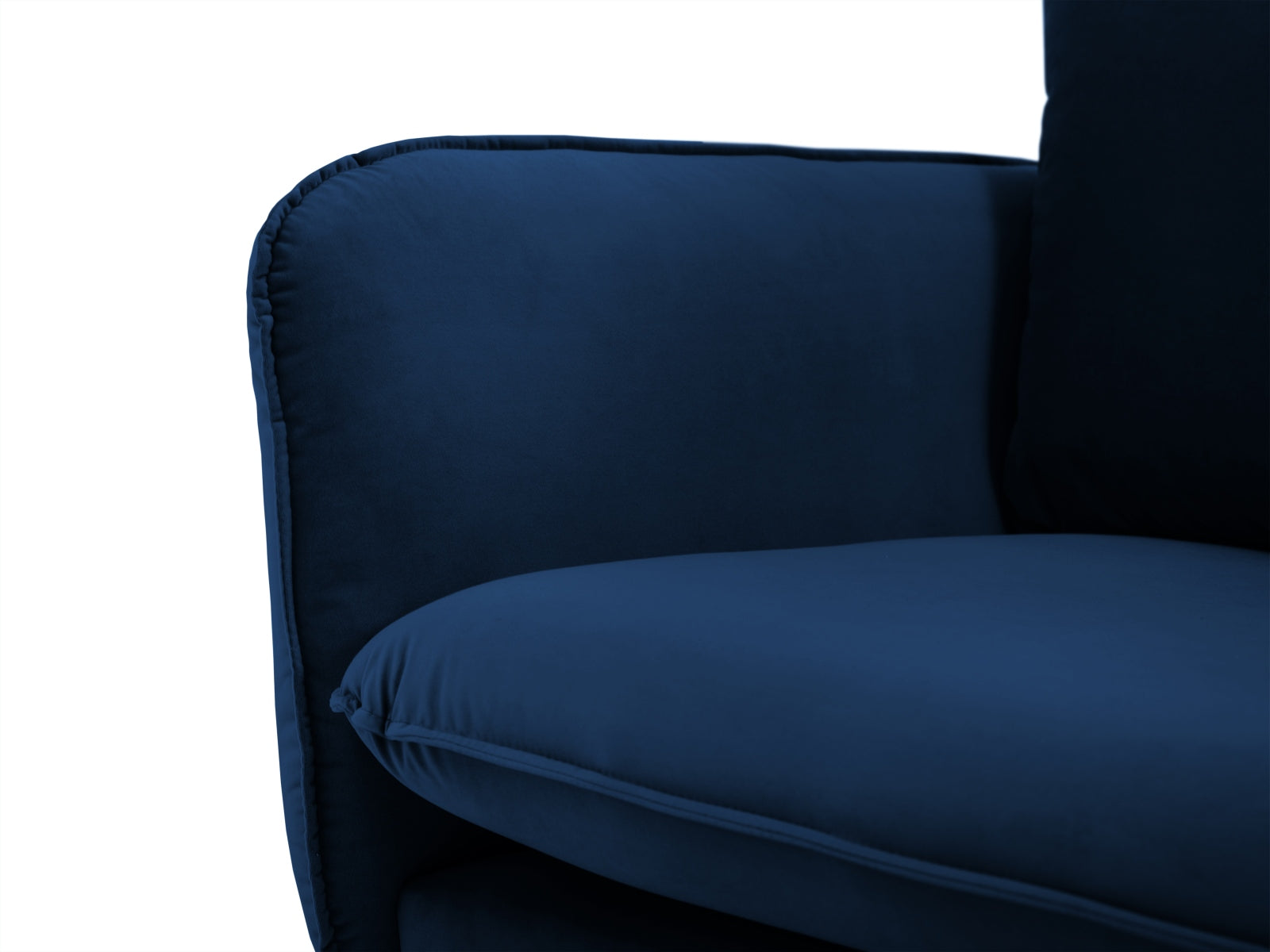 Vienna Velour Sofa 4 Sitzer 92cm in Royal Blue/Schwarz-Bluvel präsentiert im Onlineshop von KAQTU Design AG. 4er Sofa ist von Cosmopolitan Design