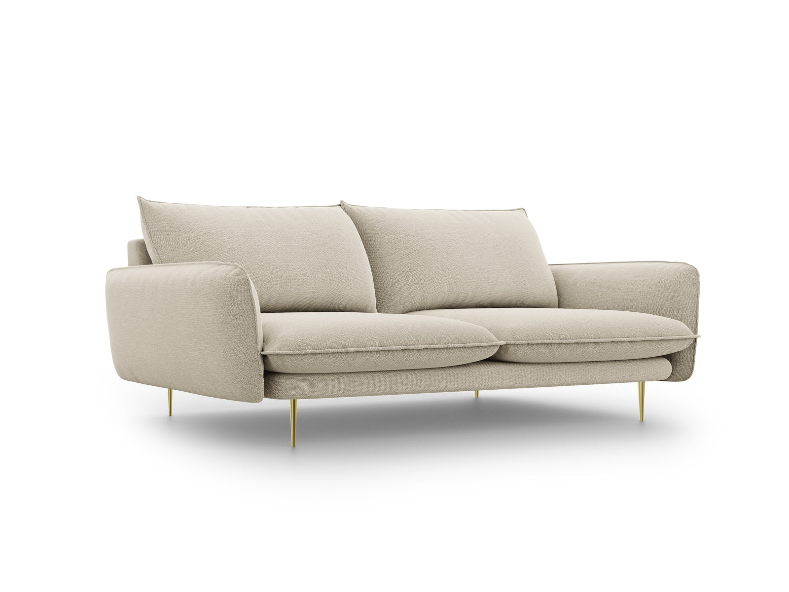 Vienna Sofa 4 Sitzer 92cm in Beige/Gold-Positano präsentiert im Onlineshop von KAQTU Design AG. 4er Sofa ist von Cosmopolitan Design