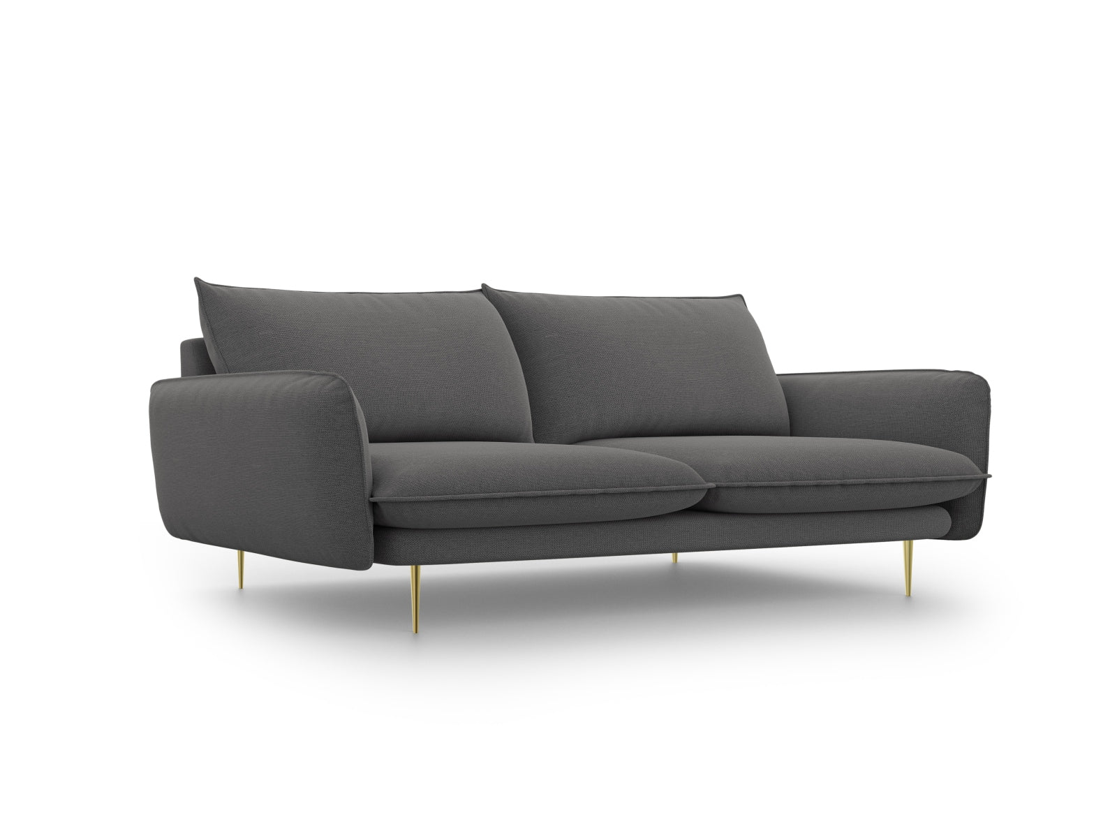 Vienna Sofa 4 Sitzer 92cm in Dark Grey/Gold präsentiert im Onlineshop von KAQTU Design AG. 4er Sofa ist von Cosmopolitan Design
