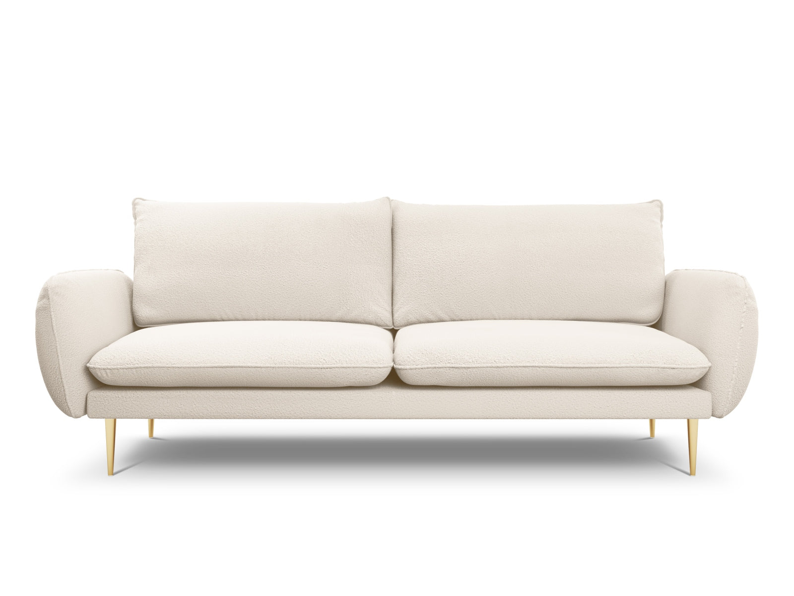 Vienna Boucle Sofa 4 Sitzer 92cm in Beige/Gold präsentiert im Onlineshop von KAQTU Design AG. 3er Sofa ist von Cosmopolitan Design