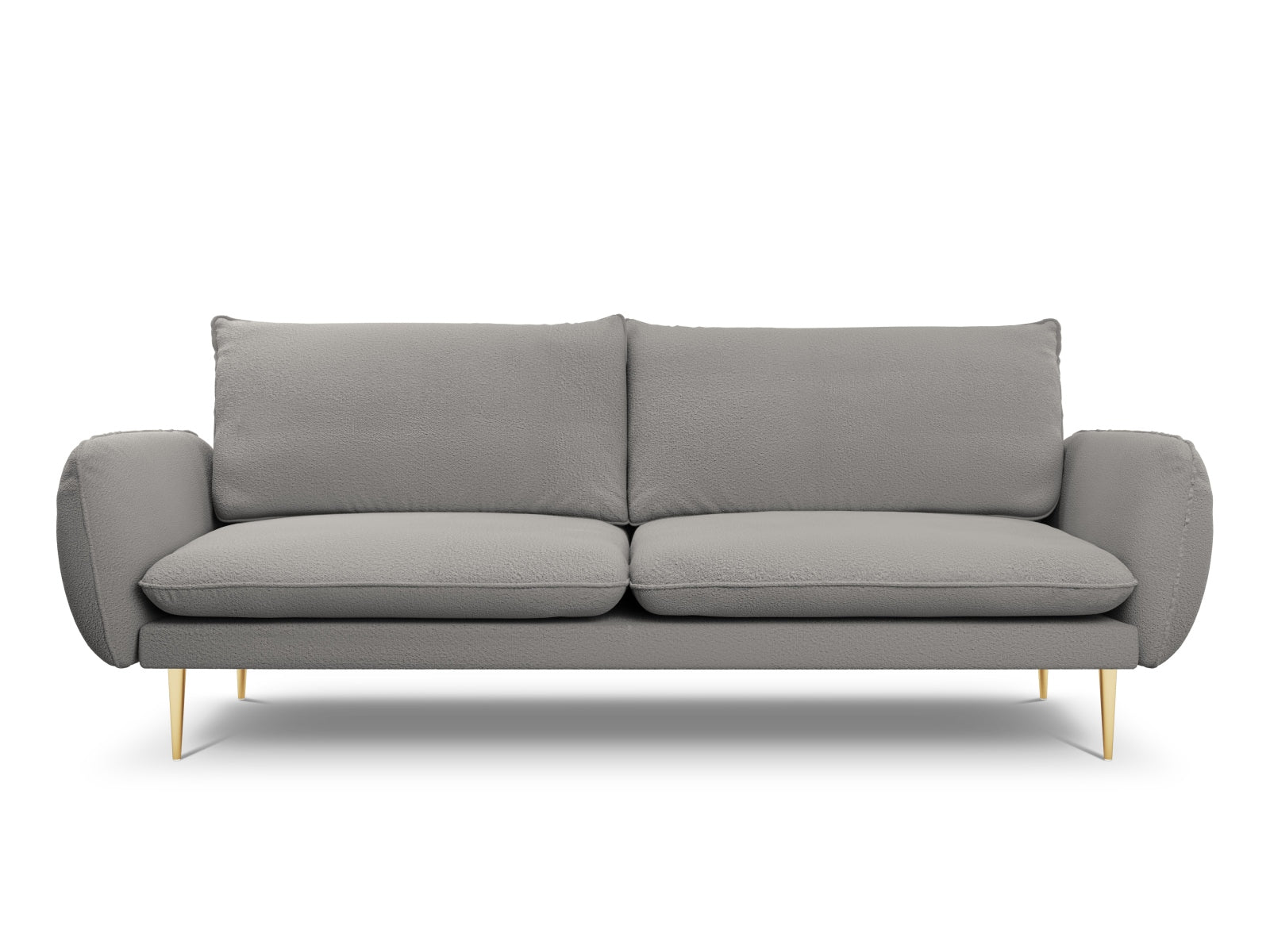 Vienna Boucle Sofa 4 Sitzer 92cm in Grey/Gold präsentiert im Onlineshop von KAQTU Design AG. 3er Sofa ist von Cosmopolitan Design