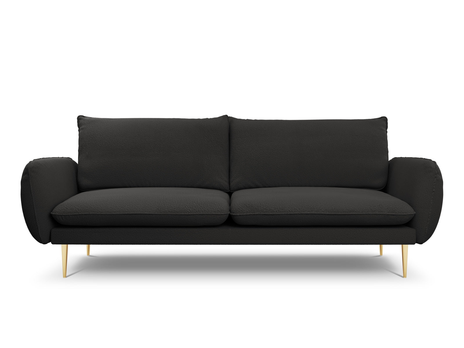 Vienna Boucle Sofa 4 Sitzer 92cm in Black/Gold präsentiert im Onlineshop von KAQTU Design AG. 3er Sofa ist von Cosmopolitan Design