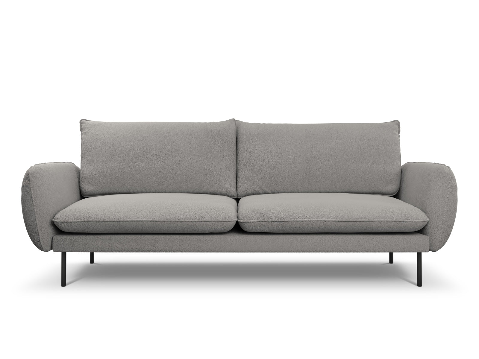 Vienna Boucle Sofa 4 Sitzer 92cm in Grey/Schwarz präsentiert im Onlineshop von KAQTU Design AG. 3er Sofa ist von Cosmopolitan Design