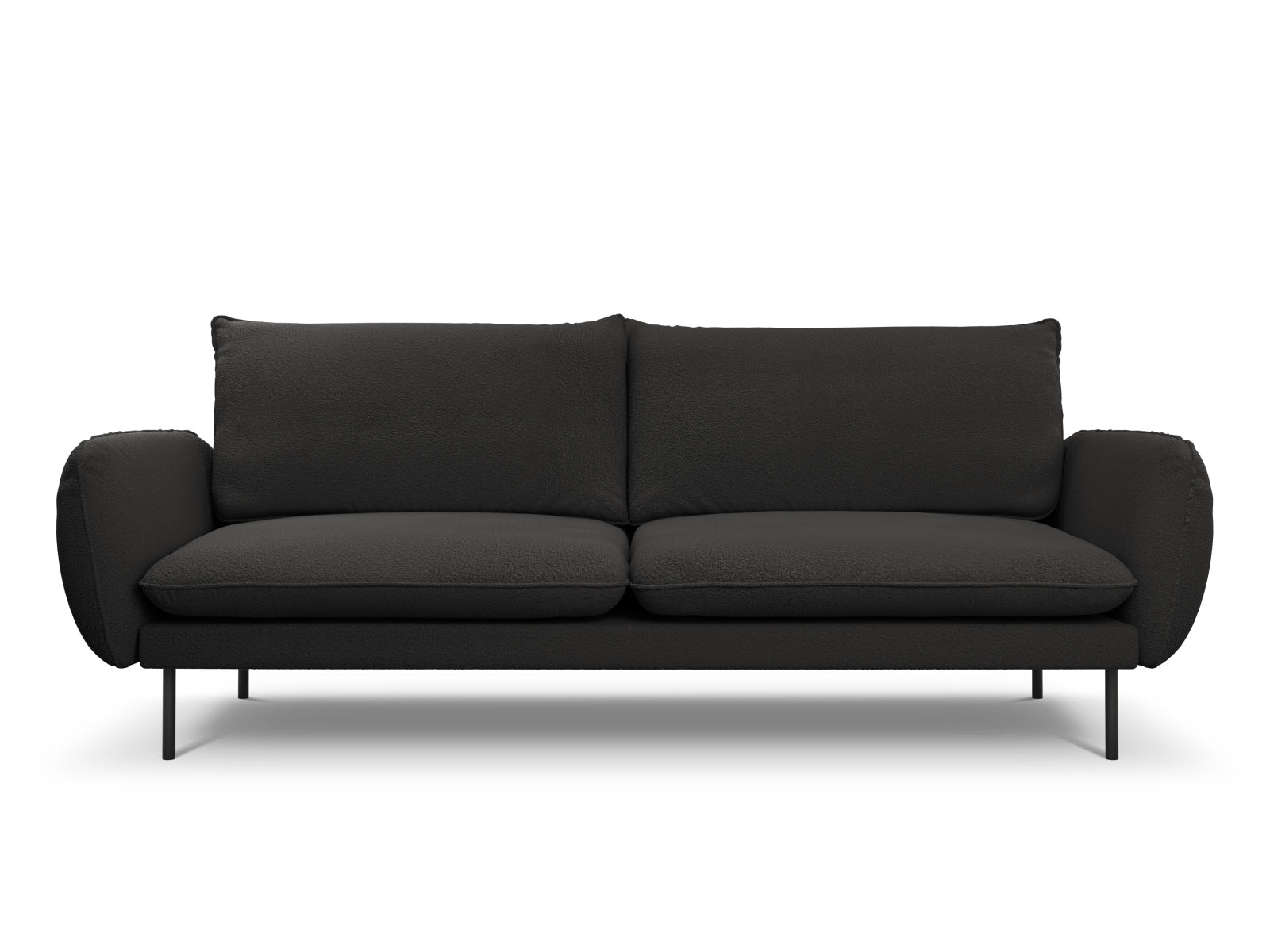 Vienna Boucle Sofa 4 Sitzer 92cm in Black/Schwarz präsentiert im Onlineshop von KAQTU Design AG. 3er Sofa ist von Cosmopolitan Design