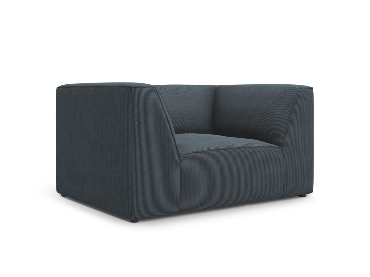 Sessel Siena 1-Sitzer von Cosmopolitan Design mit gelbem Ottawa-Stoffbezug, Massivholzrahmen und schwarzen Kunststoffbeinen aus Polypropylen.