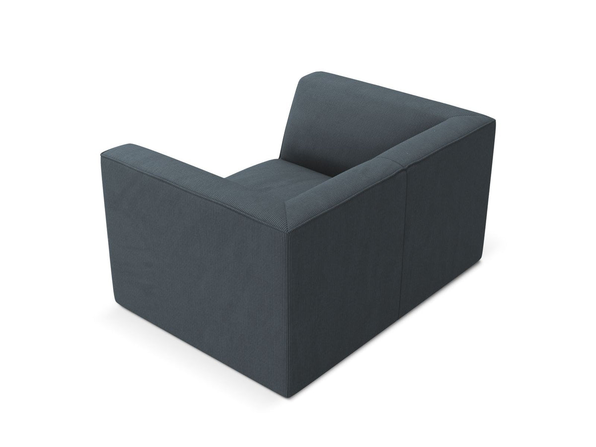 Sessel Siena 1-Sitzer von Cosmopolitan Design mit gelbem Ottawa-Stoffbezug, Massivholzrahmen und schwarzen Kunststoffbeinen aus Polypropylen.