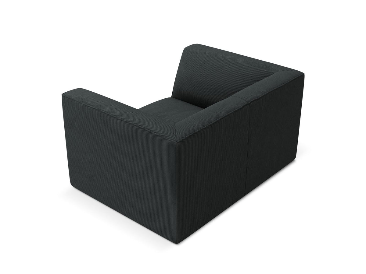 Sessel Siena 1-Sitzer von Cosmopolitan Design mit gelbem Ottawa-Stoffbezug, Massivholzrahmen und schwarzen Kunststoffbeinen aus Polypropylen.