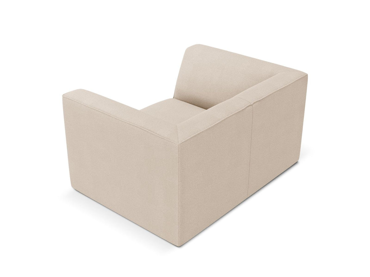 Sessel Siena 1-Sitzer von Cosmopolitan Design mit gelbem Ottawa-Stoffbezug, Massivholzrahmen und schwarzen Kunststoffbeinen aus Polypropylen.
