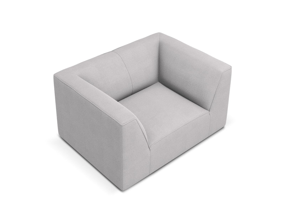 Sessel Siena 1-Sitzer von Cosmopolitan Design mit gelbem Ottawa-Stoffbezug, Massivholzrahmen und schwarzen Kunststoffbeinen aus Polypropylen.