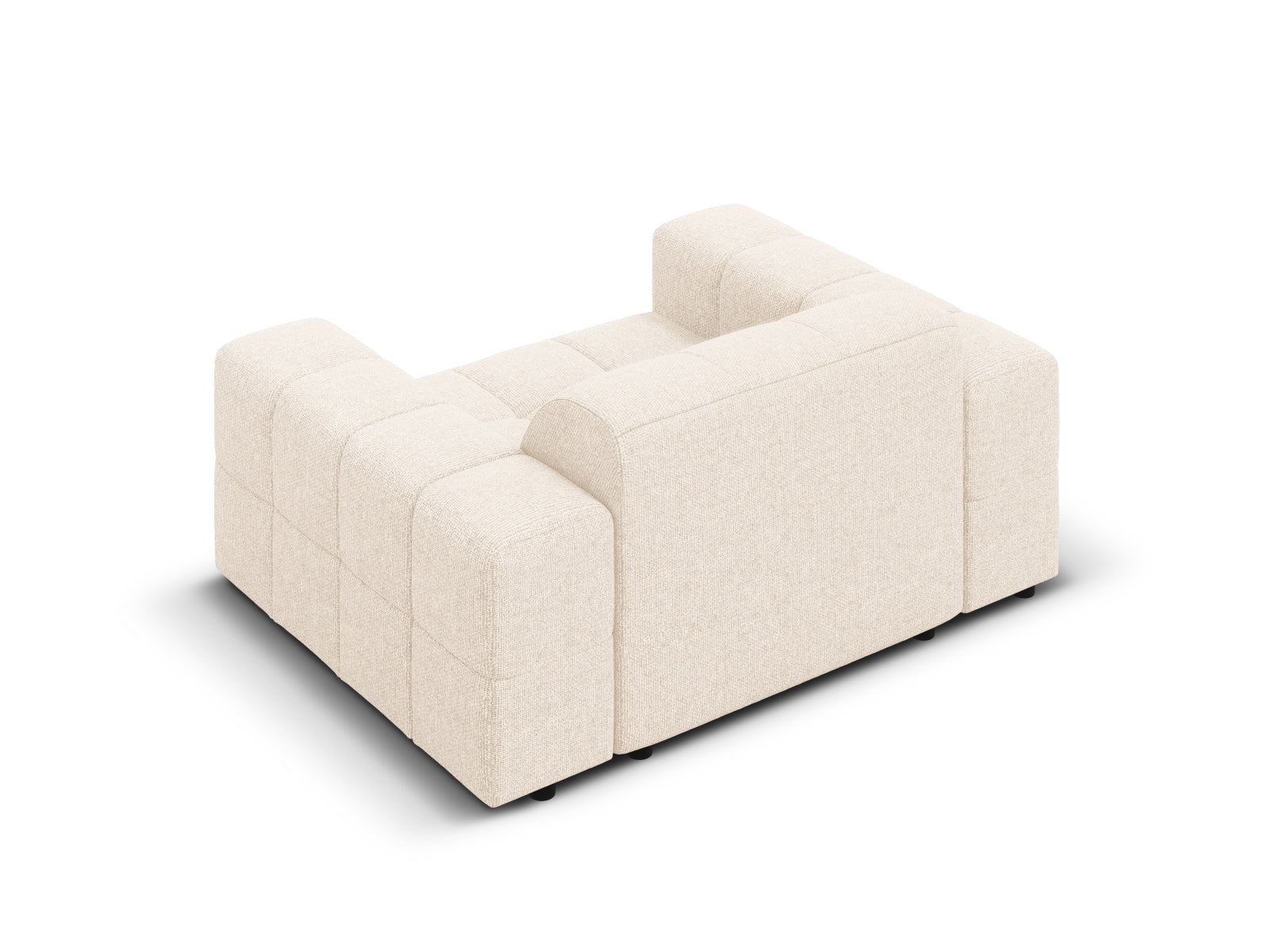 Stilvoller 1-Sitzer Sessel Chicago in zartem Beige, perfekt für gemütliche Leseecken und moderne Wohnräume.