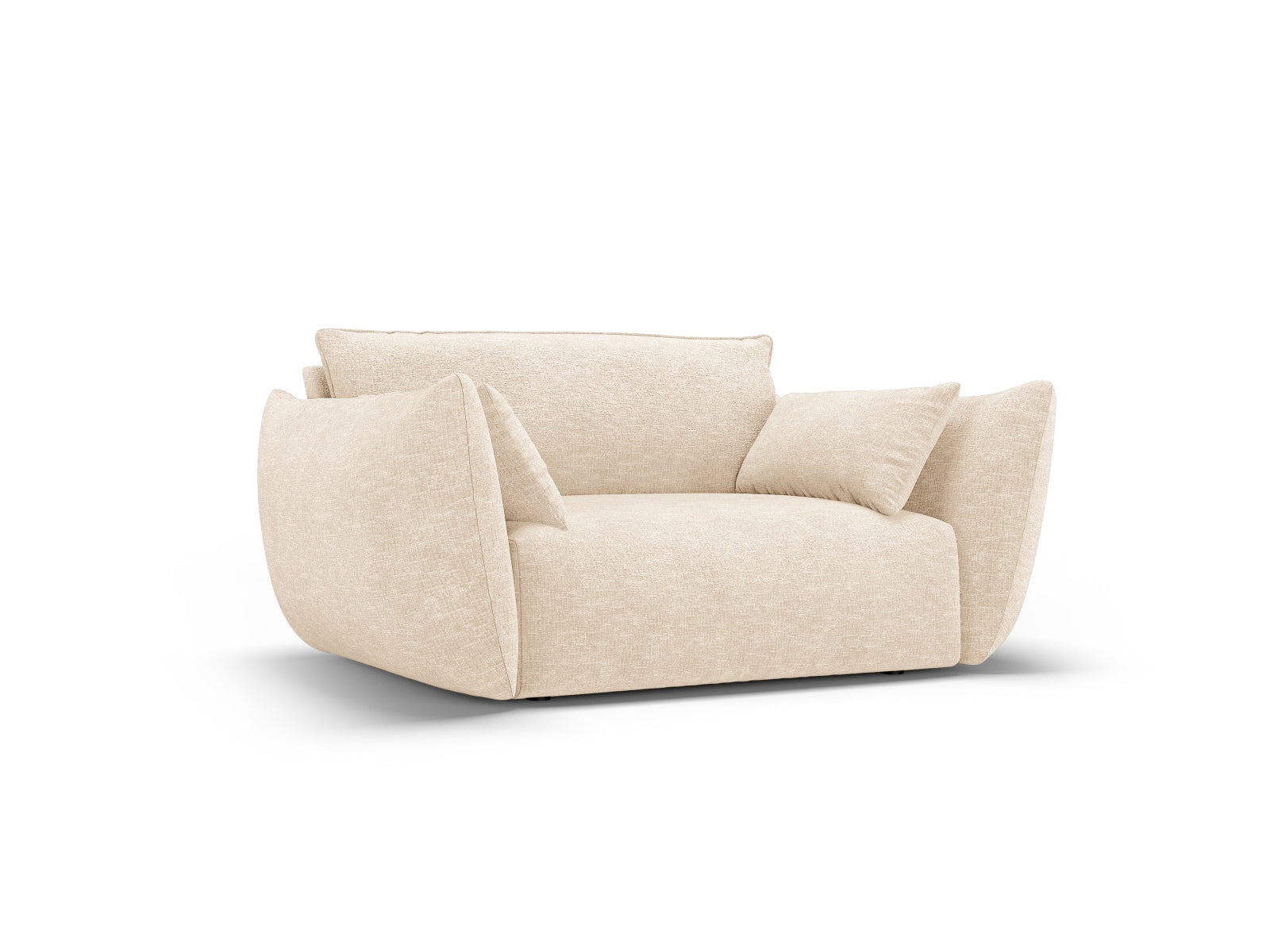 Eleganter 1-Sitzer Sessel Matera in sanftem Beige, ideal für stilvolle Wohnräume, präsentiert von Cosmopolitan Design.