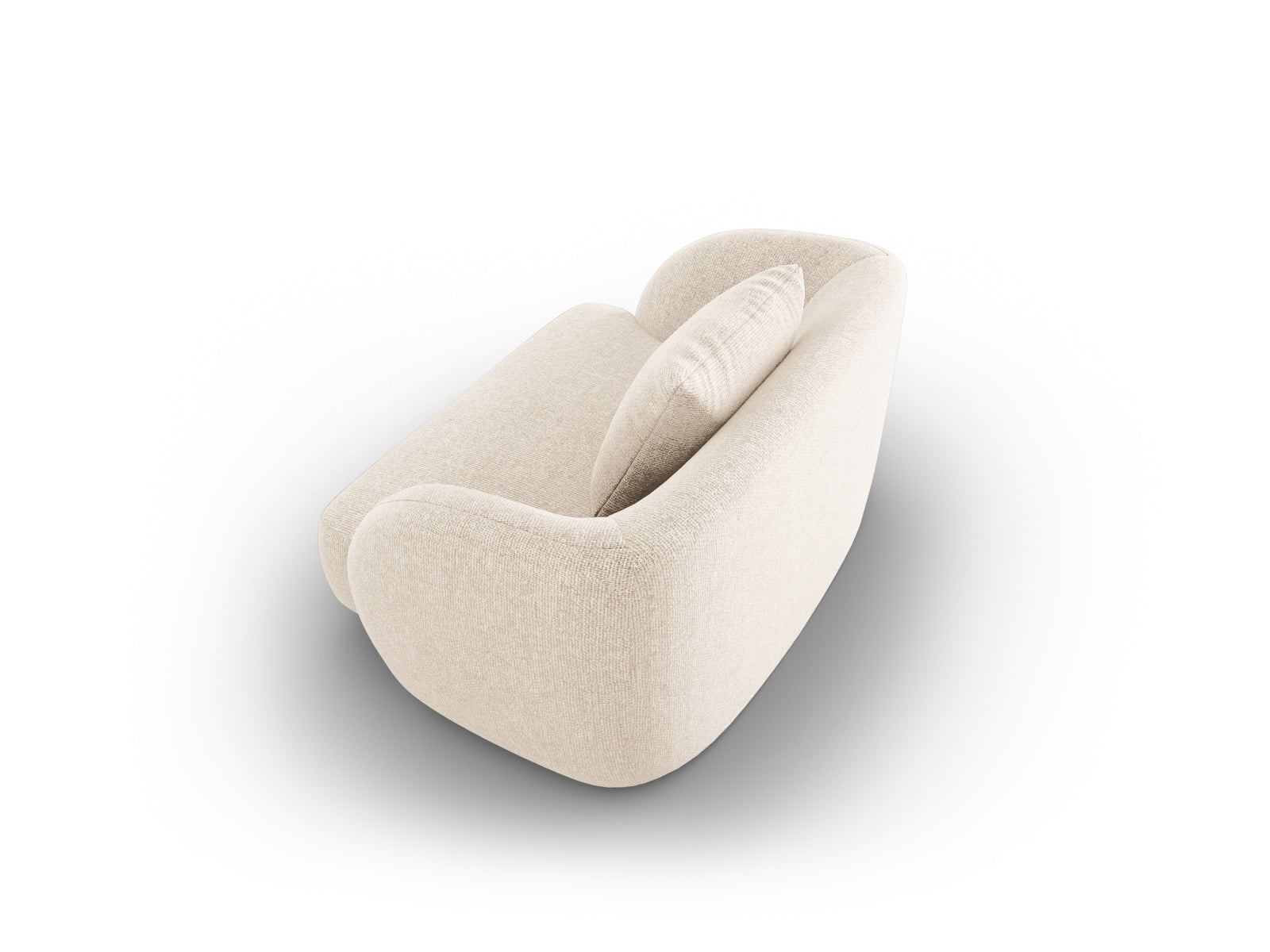 Moderner Tulum Sessel in sanftem Light Beige, 90 cm breit, perfekt für gemütliche Ecken und stilvolle Einrichtung.