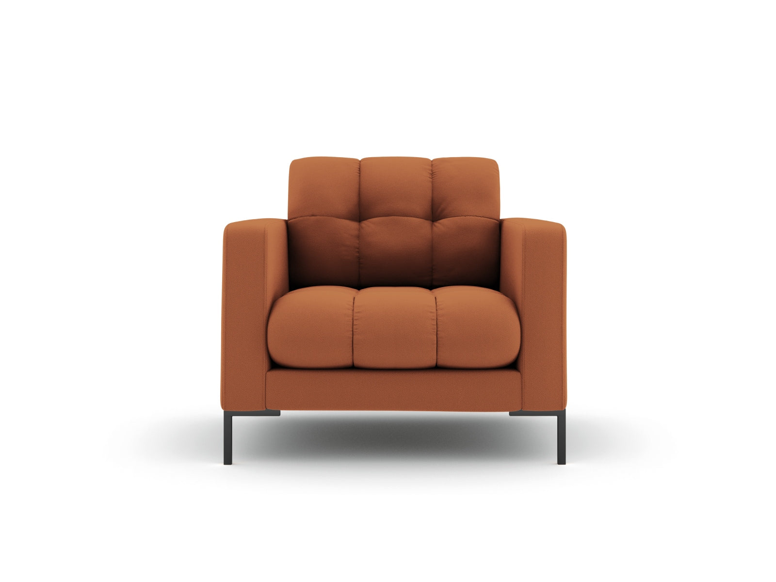 Eleganter 1-Sitzer Sessel Bali in warmem Brick-Neve, ideal für stilvolle Wohnräume und entspannte Leseecken.