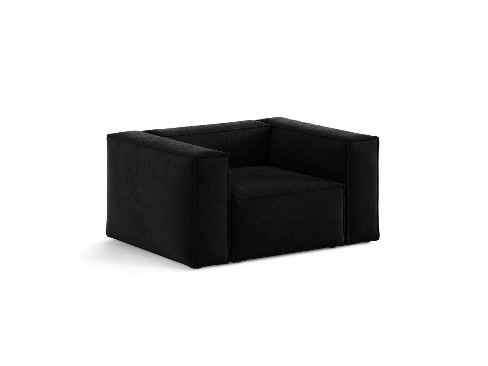 Eleganter 1-Sitzer Sessel Aveiro in stilvollem Schwarz, ideal für moderne Wohnräume, erhältlich bei KAQTU Design AG.