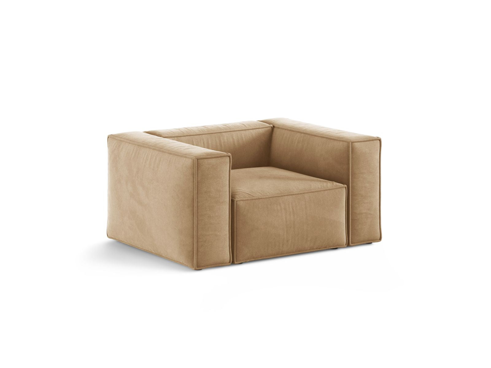 Eleganter 1-Sitzer Sessel Aveiro in stilvollem Sand-Casino, ideal für moderne Wohnräume, von Cosmopolitan Design.
