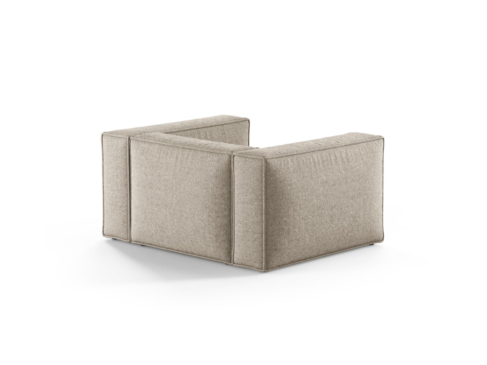 Eleganter 1-Sitzer Sessel Aveiro in zeitlosem Dunkelbeige, ideal für moderne Wohnräume, entworfen von Cosmopolitan Design.