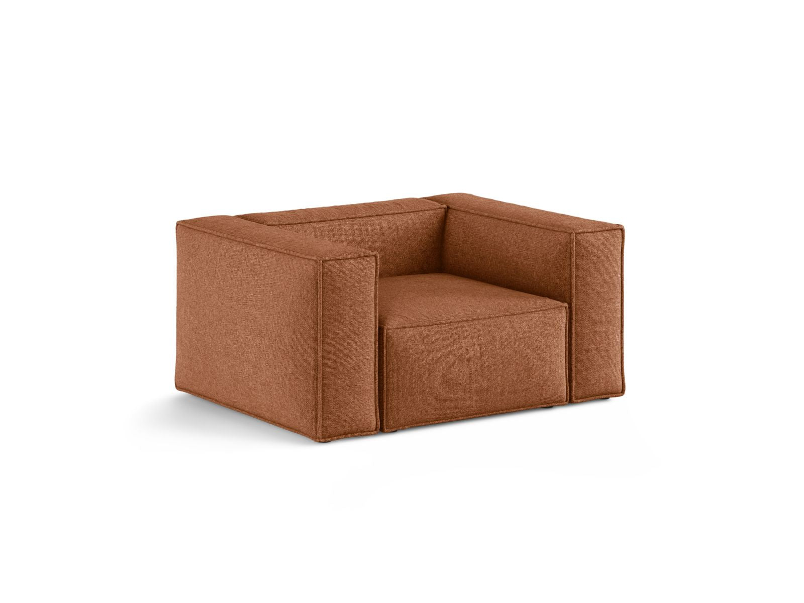 Eleganter 1-Sitzer Sessel Aveiro in warmem Brick-Eden, ideal für stilvolle Wohnräume, von Cosmopolitan Design.
