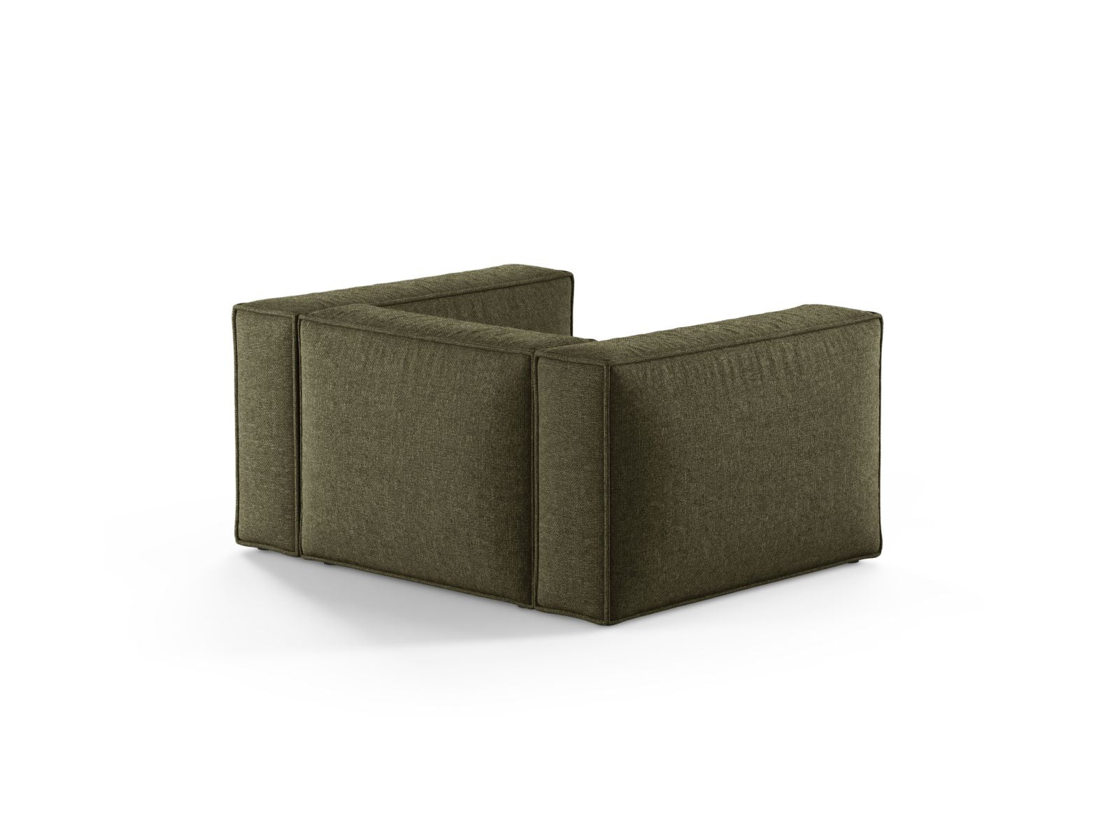 Eleganter 1-Sitzer Sessel Aveiro in trendigem Grünton, ideal für stilvolle Wohnräume und entspannende Rückzugsorte.