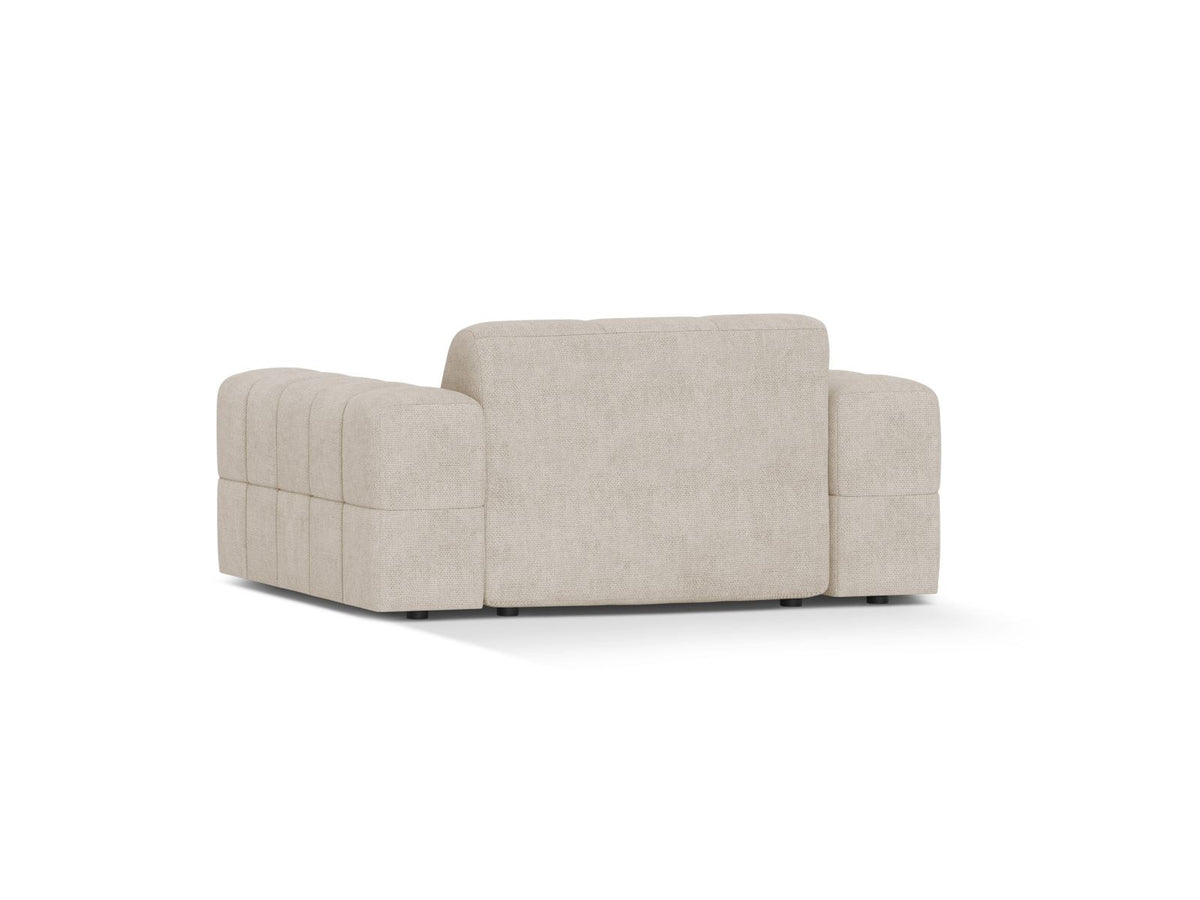 1-Sitzer Sessel Chicago von Cosmopolitan Design in Light Beige-Eden mit Chenille-Stoffbezug und schwarzen Kunststoffbeinen.