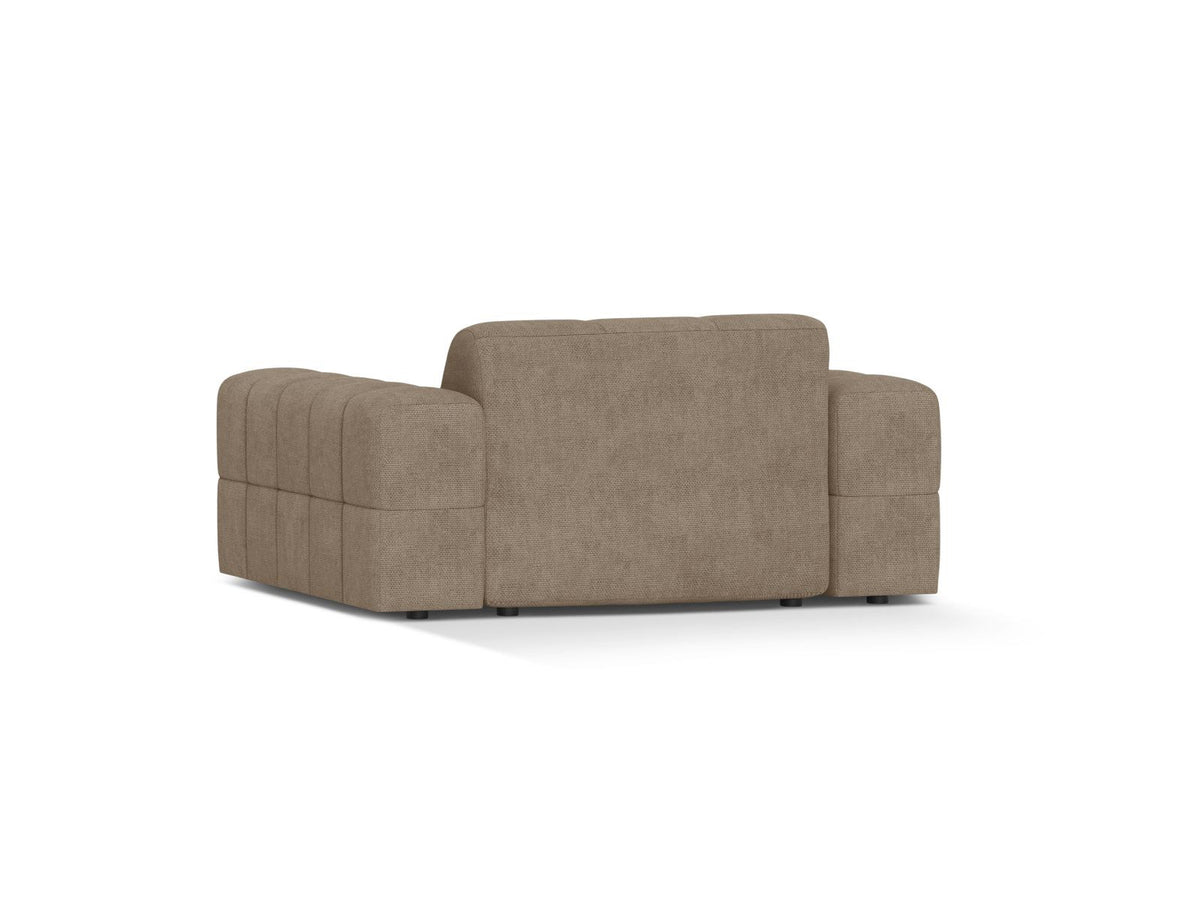 1-Sitzer Sessel Chicago von Cosmopolitan Design in Light Beige-Eden mit Chenille-Stoffbezug und schwarzen Kunststoffbeinen.