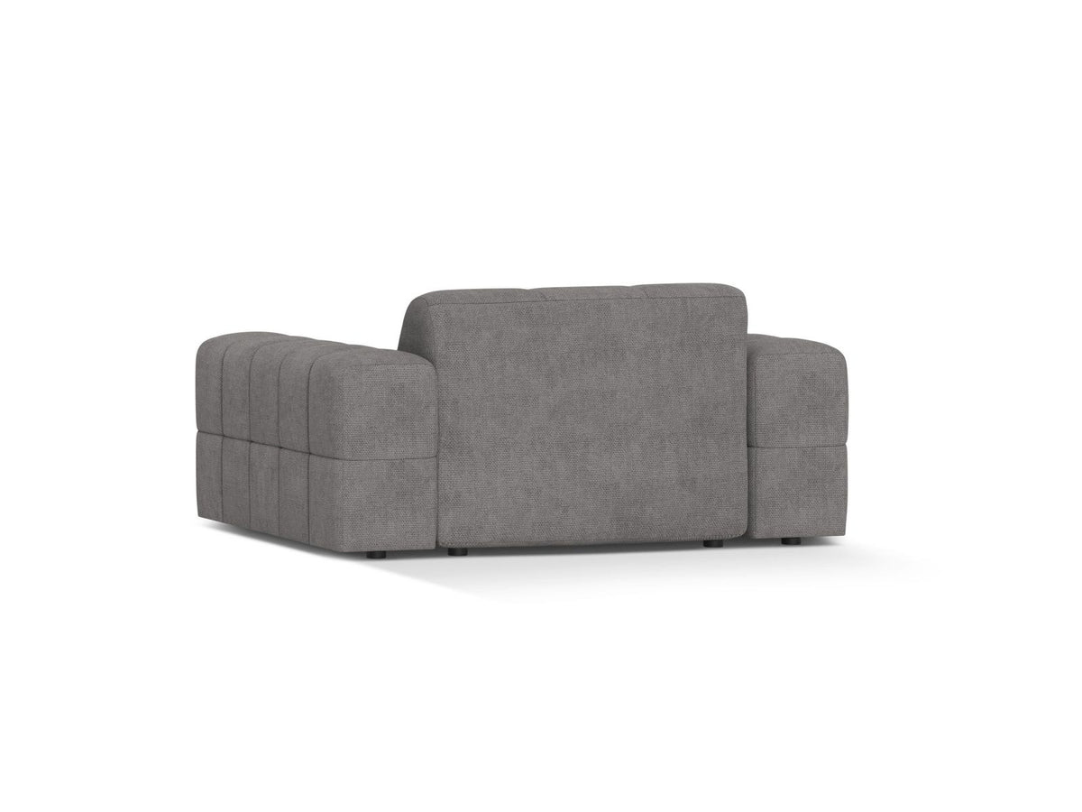 1-Sitzer Sessel Chicago von Cosmopolitan Design in Light Beige-Eden mit Chenille-Stoffbezug und schwarzen Kunststoffbeinen.