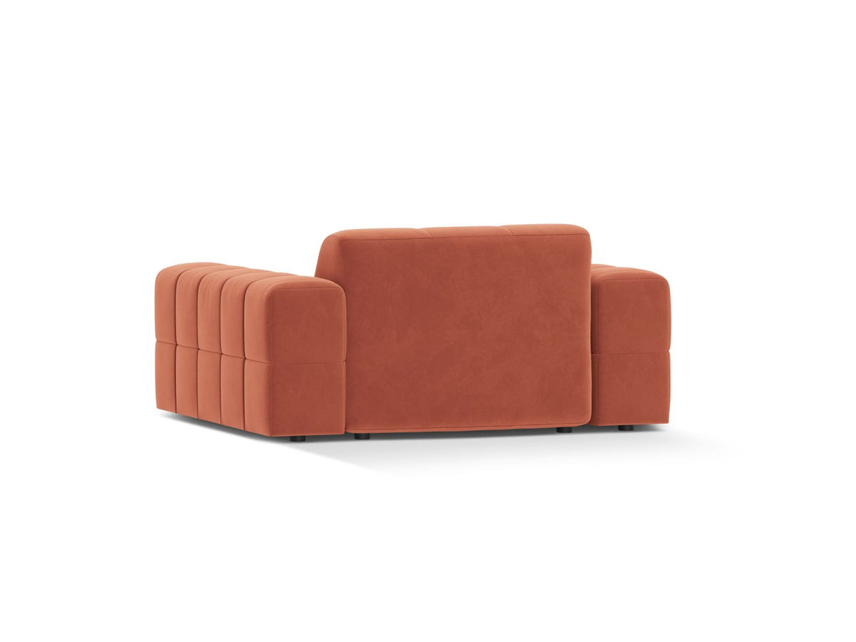 1-Sitzer Sessel Chicago von Cosmopolitan Design in Light Beige-Eden mit Chenille-Stoffbezug und schwarzen Kunststoffbeinen.