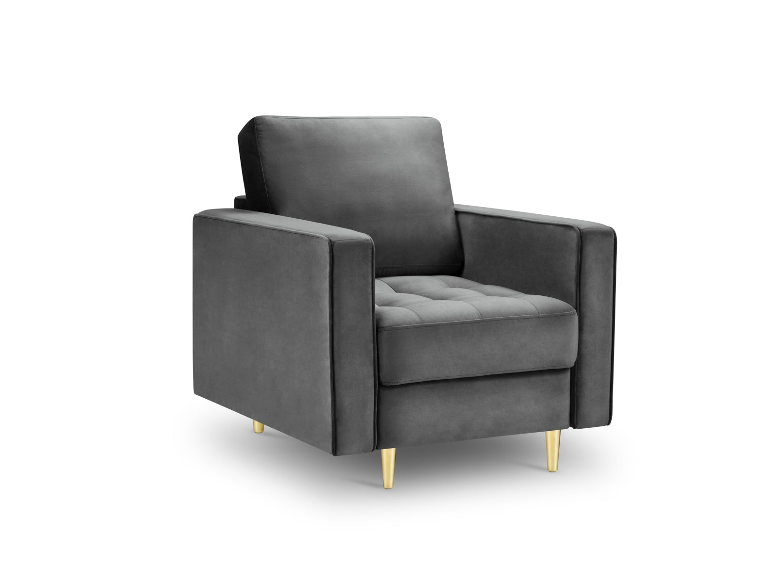 Eleganter 1-Sitzer Sessel Aspen in zeitlosem Dunkelgrau, ideal für stilvolle Wohnräume und entspannte Momente, von Cosmopolitan Design.