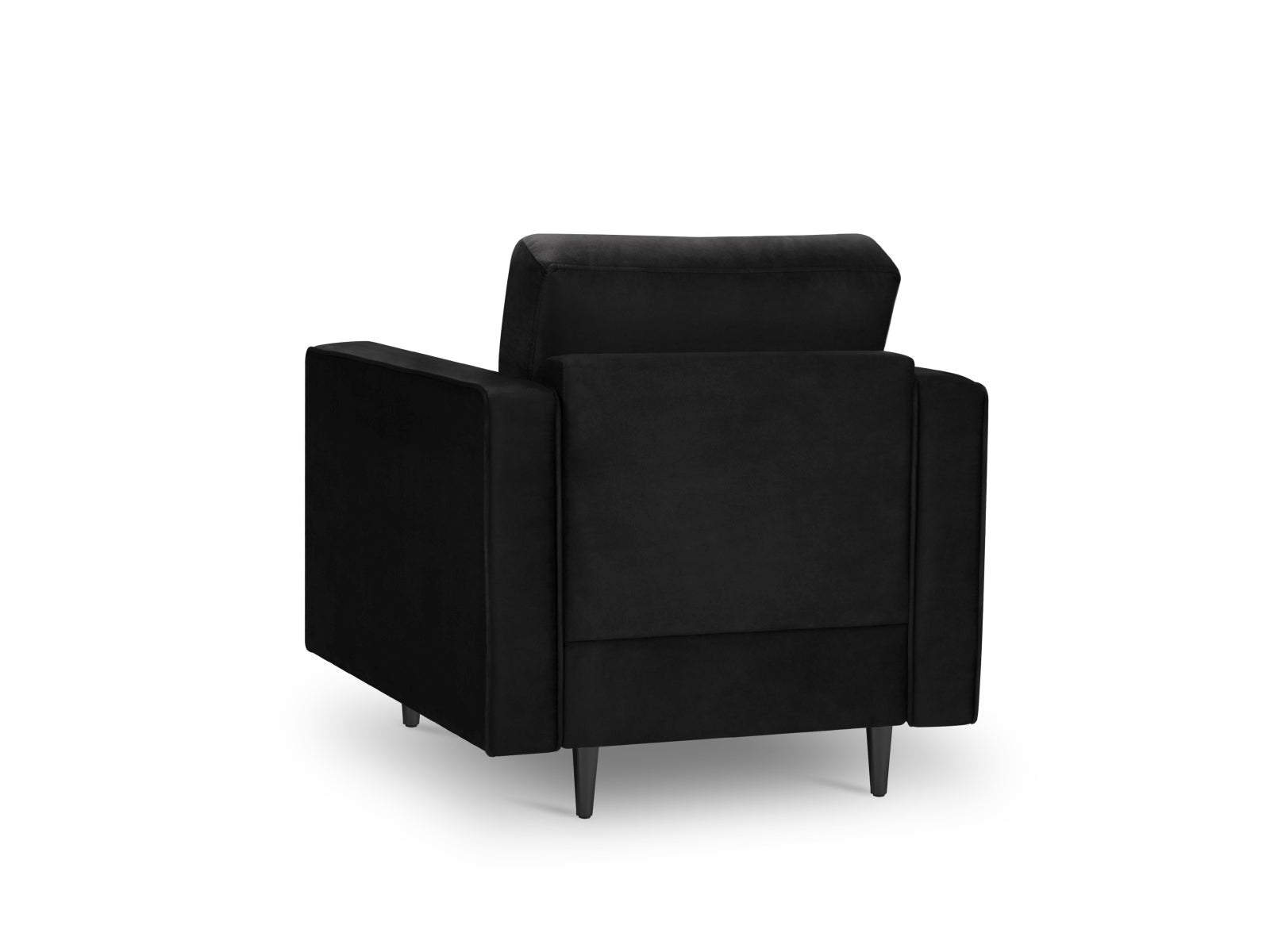 Moderner 1-Sitzer Sessel Aspen in zeitlosem Schwarz, perfekt für stilvolle Interiors, entworfen von Cosmopolitan Design.