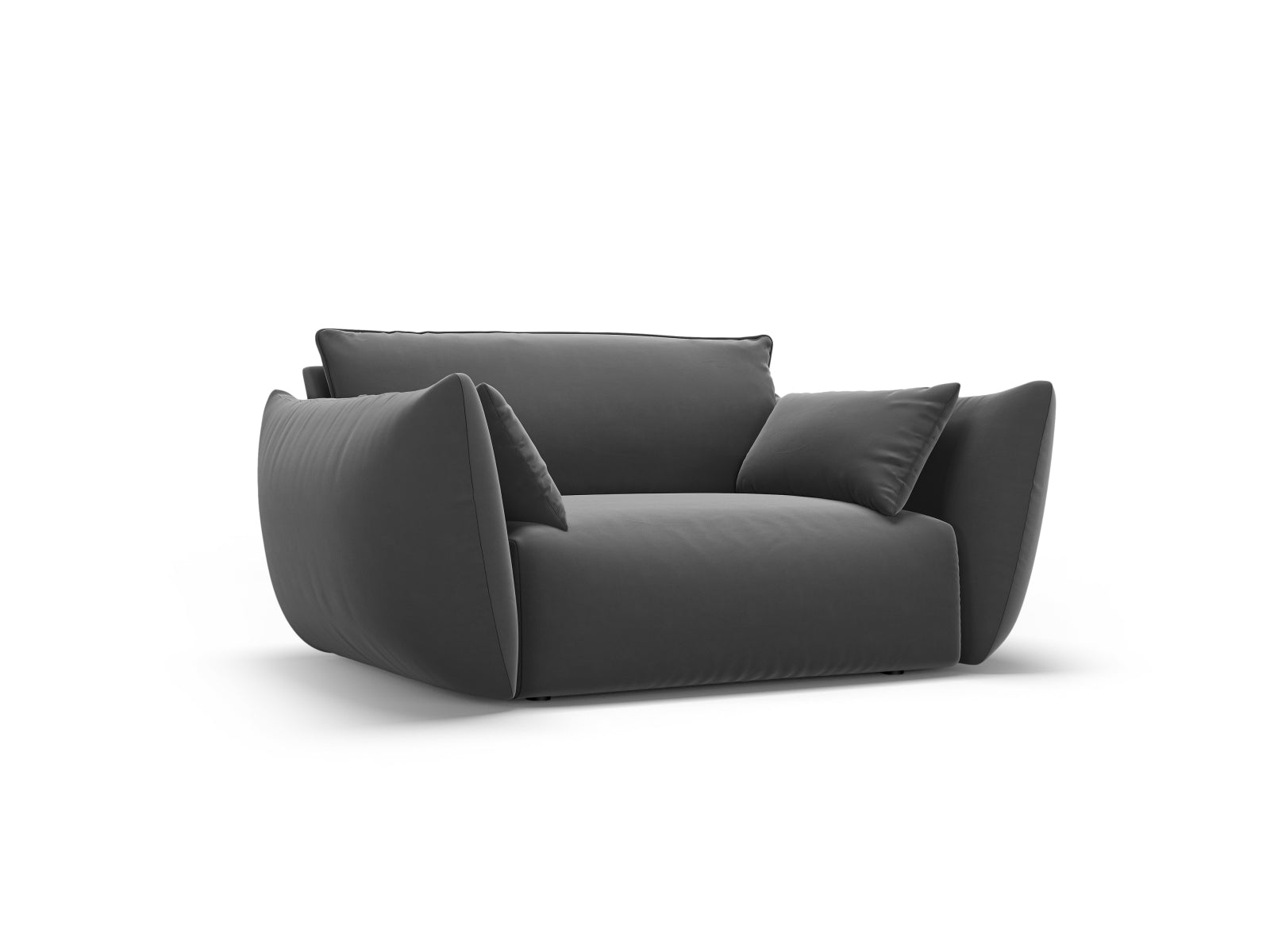 Eleganter 1-Sitzer Sessel Matera in Dunkelgrau, ideal für stilvolle Wohnräume, präsentiert von Cosmopolitan Design.