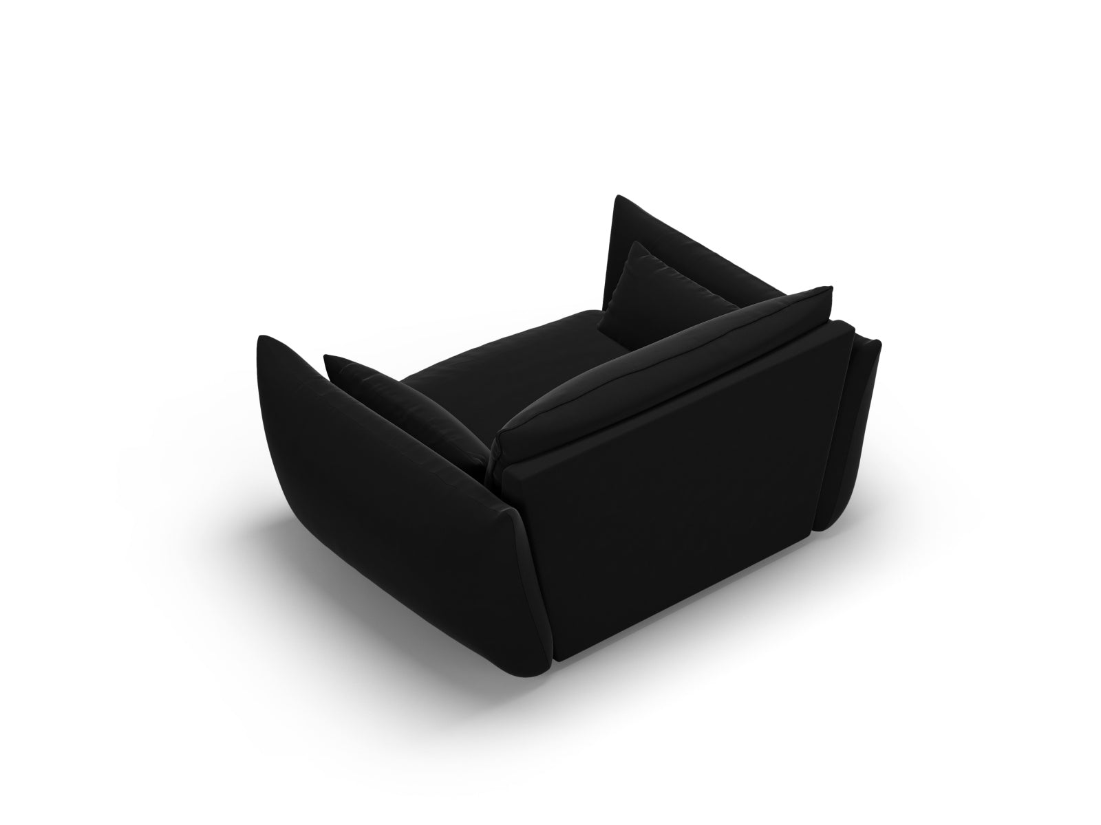 Eleganter 1-Sitzer Sessel Matera in zeitlosem Schwarz, ideal für moderne Wohnräume und entspannende Leseecken, von Cosmopolitan Design.