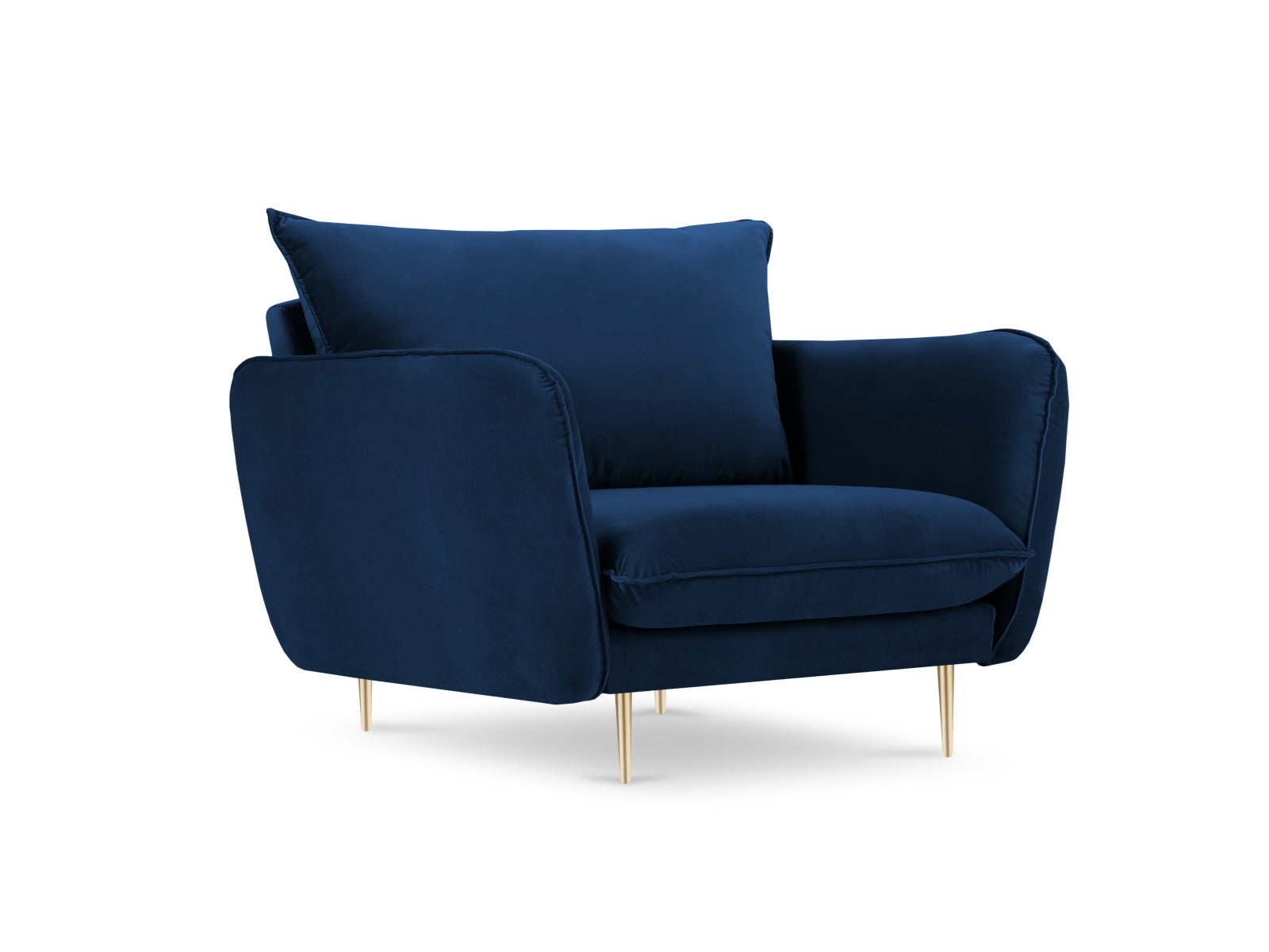 Vienna Velour Sessel 1 Sitz 94cm in Royal Blue/Gold-Bluvel präsentiert im Onlineshop von KAQTU Design AG. Sessel ist von Cosmopolitan Design