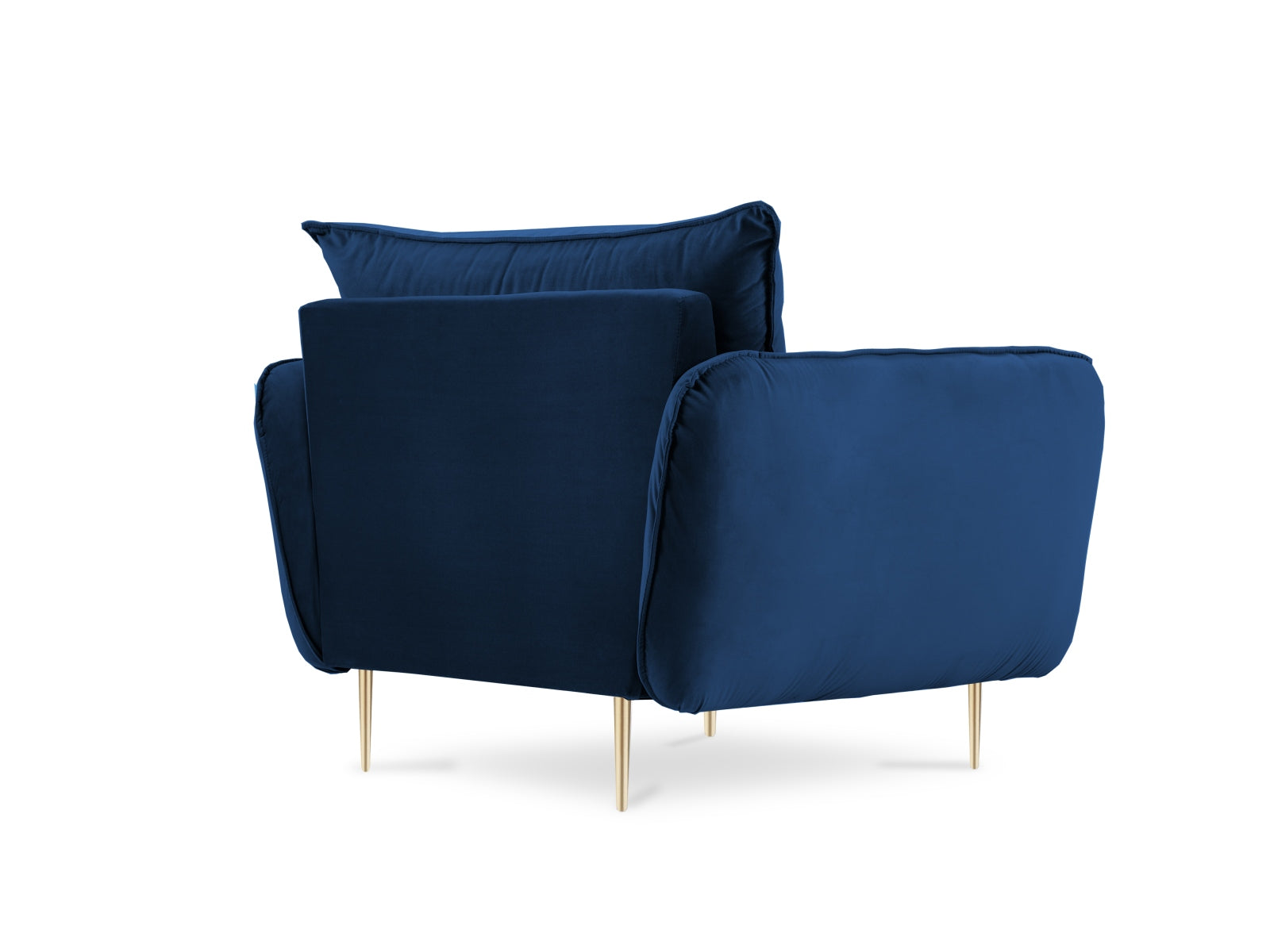 Eleganter Vienna Velour Sessel in edlem Blau, ideal für stilvolle Wohnräume und gemütliche Rückzugsorte.