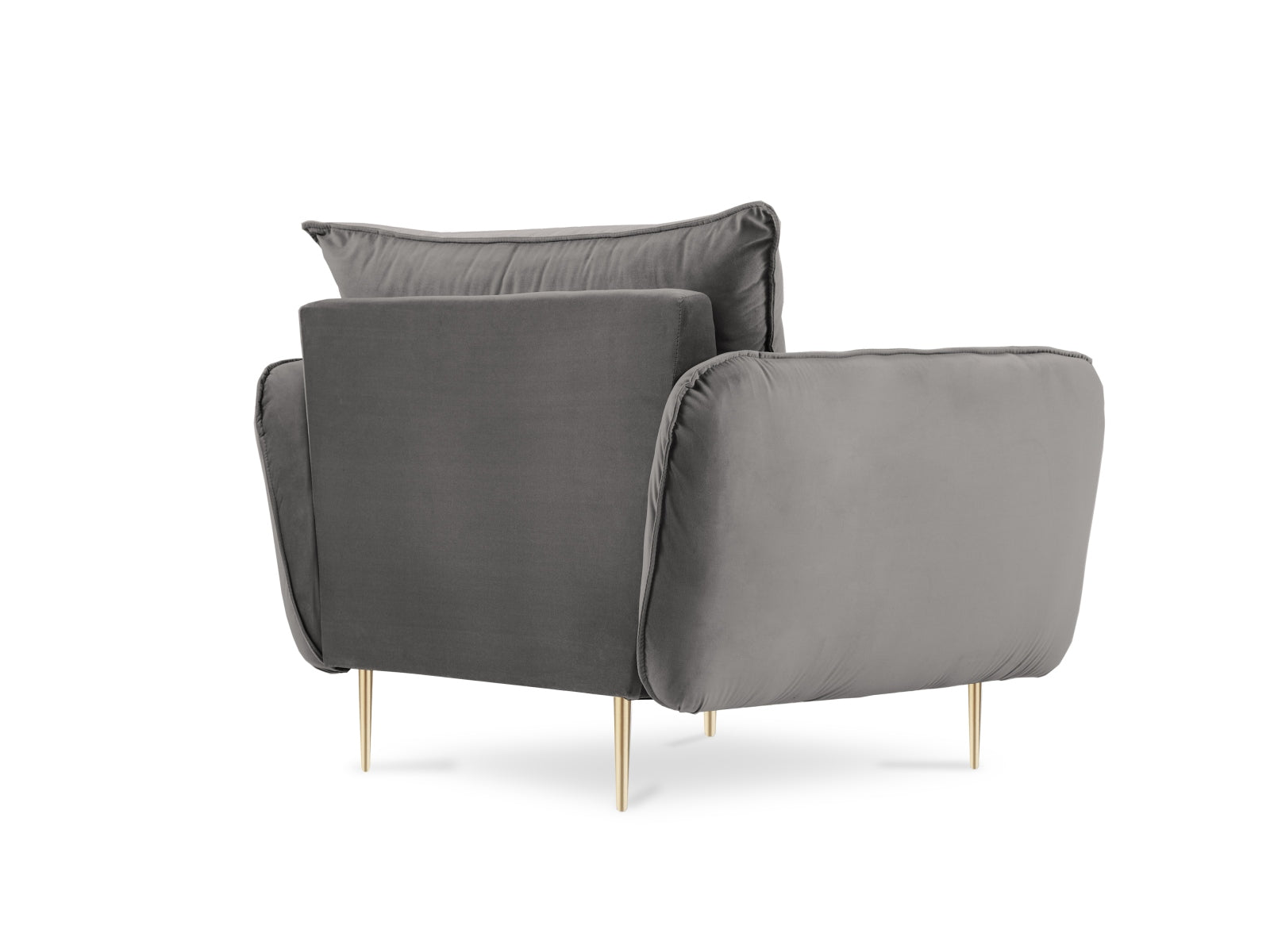 Eleganter Vienna Velour Sessel in stilvollem Grau, ideal für gemütliche Wohnräume und modernes Design.