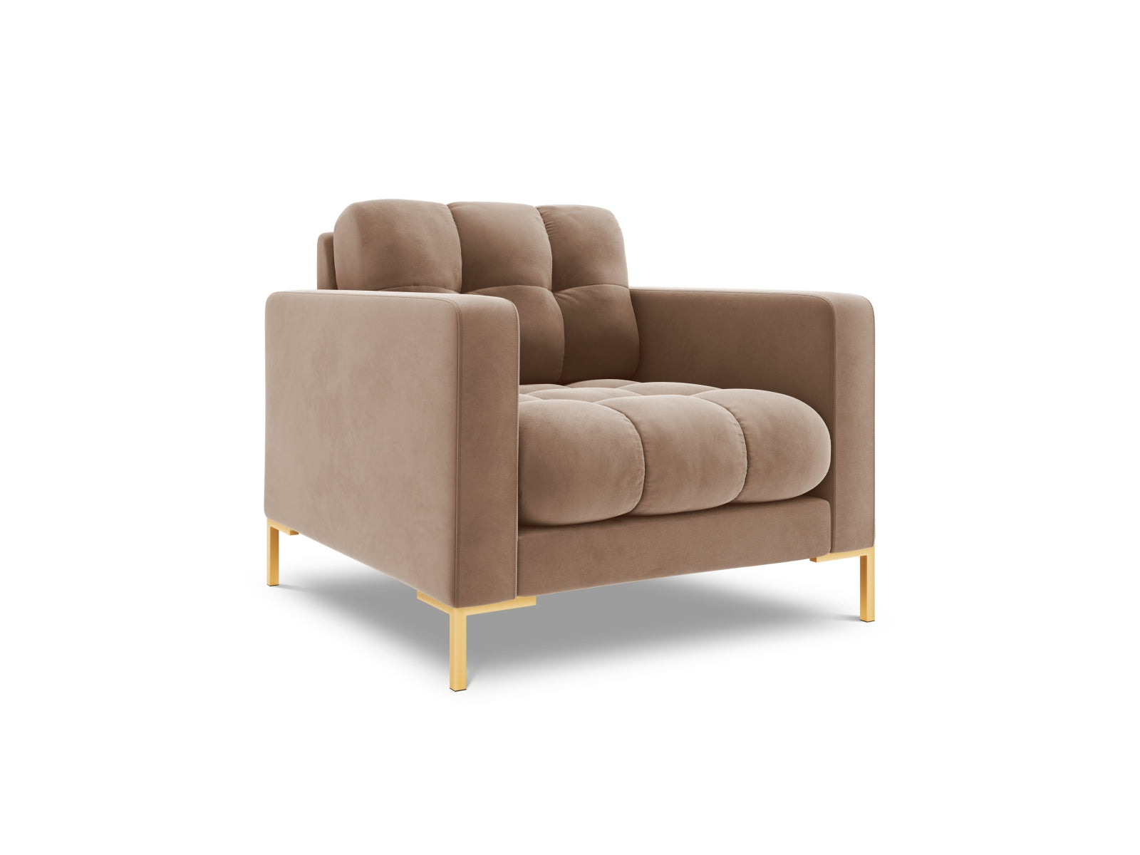 Eleganter 1-Sitzer Sessel Bali in warmen Erdtönen, ideal für gemütliche Leseecken und modernes Wohndesign von Cosmopolitan Design.