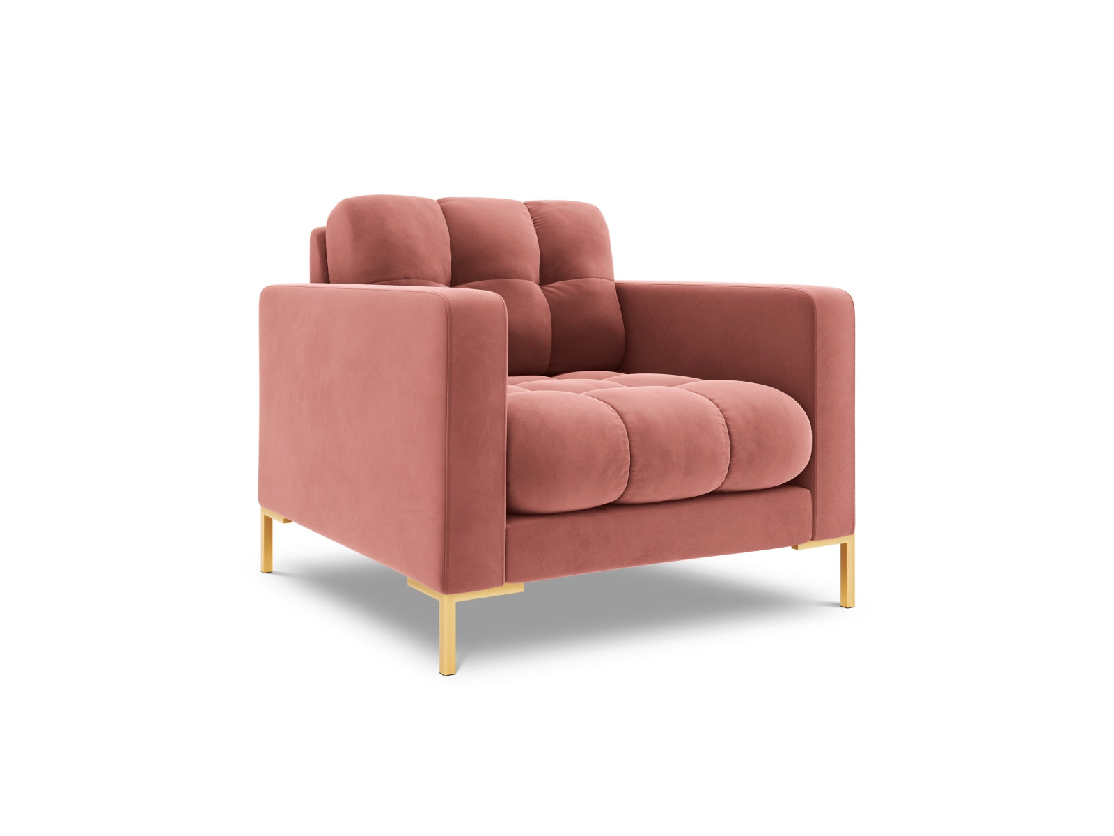 Eleganter 1-Sitzer Sessel Bali in lebhaftem Pink-Bluvel, ideal für trendbewusste Wohnräume und als stilvolles Highlight.