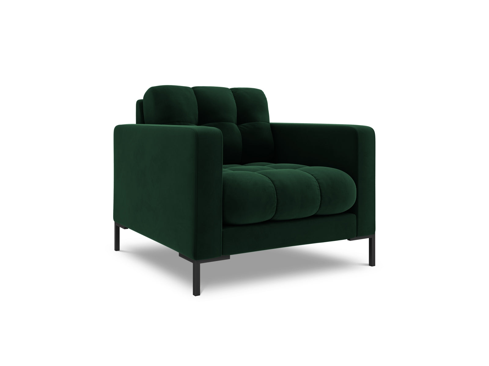 Eleganter 1-Sitzer Sessel Bali in sattem Flaschengrün, ideal für stilvolle Wohnräume, präsentiert von Cosmopolitan Design.