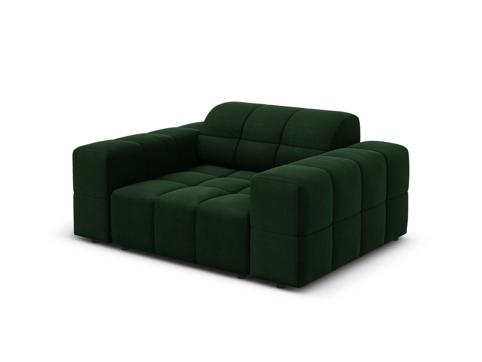 Eleganter 1-Sitzer Sessel Chicago in tiefem Flaschengrün, ideal für zeitgemäße Wohnräume und stilvolle Akzente von Cosmopolitan Design.