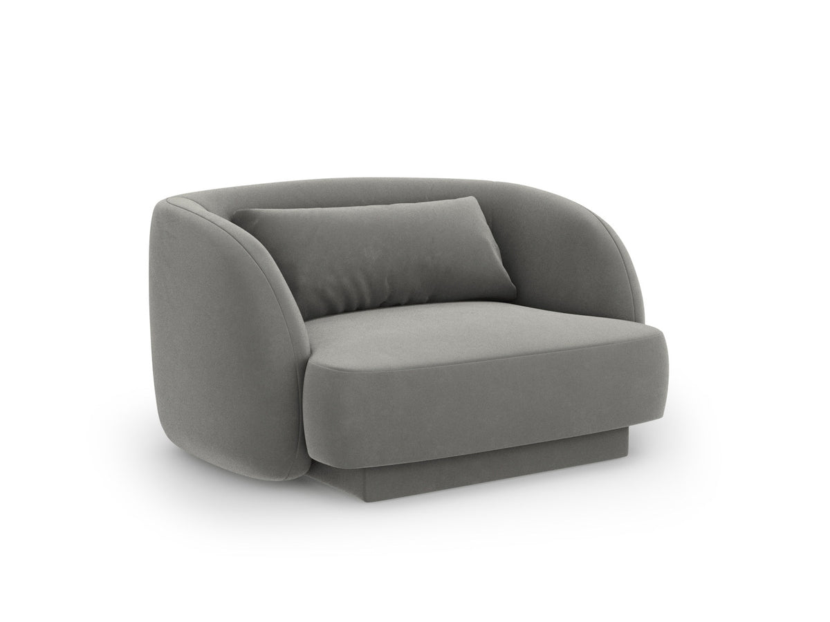 Tulum Velour Sessel 1 Sitz 90cm in Light Grey-Bluvel präsentiert im Onlineshop von KAQTU Design AG. Sessel ist von Cosmopolitan Design