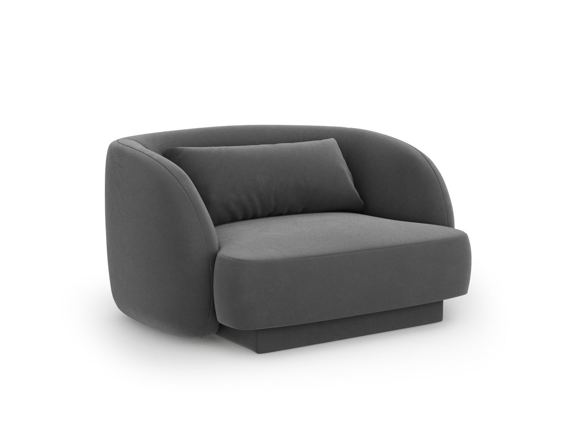 Tulum Velour Sessel 1 Sitz 90cm in Grey-Bluvel präsentiert im Onlineshop von KAQTU Design AG. Sessel ist von Cosmopolitan Design