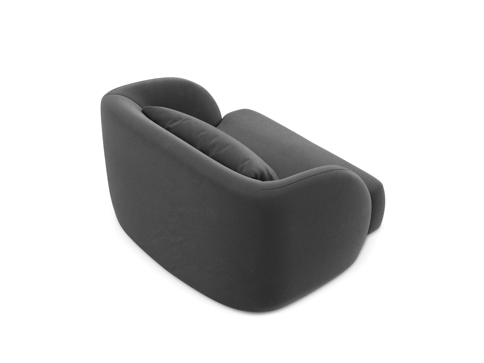 Eleganter Tulum Velour Sessel in sanften Grautönen, 90 cm, ideal für stilvolle Wohnräume und entspannte Sitzgelegenheiten.