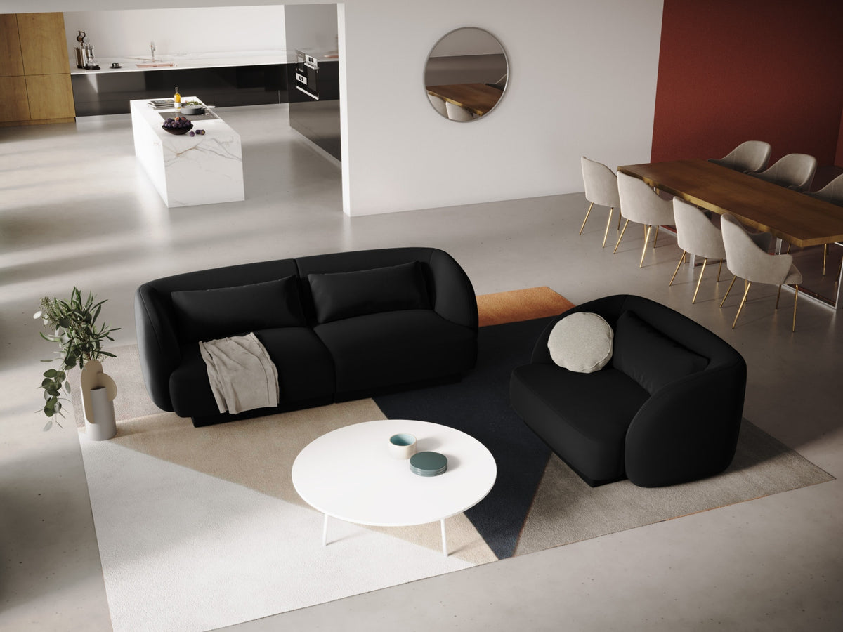 Tulum Velour Sessel 1 Sitz 90cm in Black-Bluvel präsentiert im Onlineshop von KAQTU Design AG. Sessel ist von Cosmopolitan Design