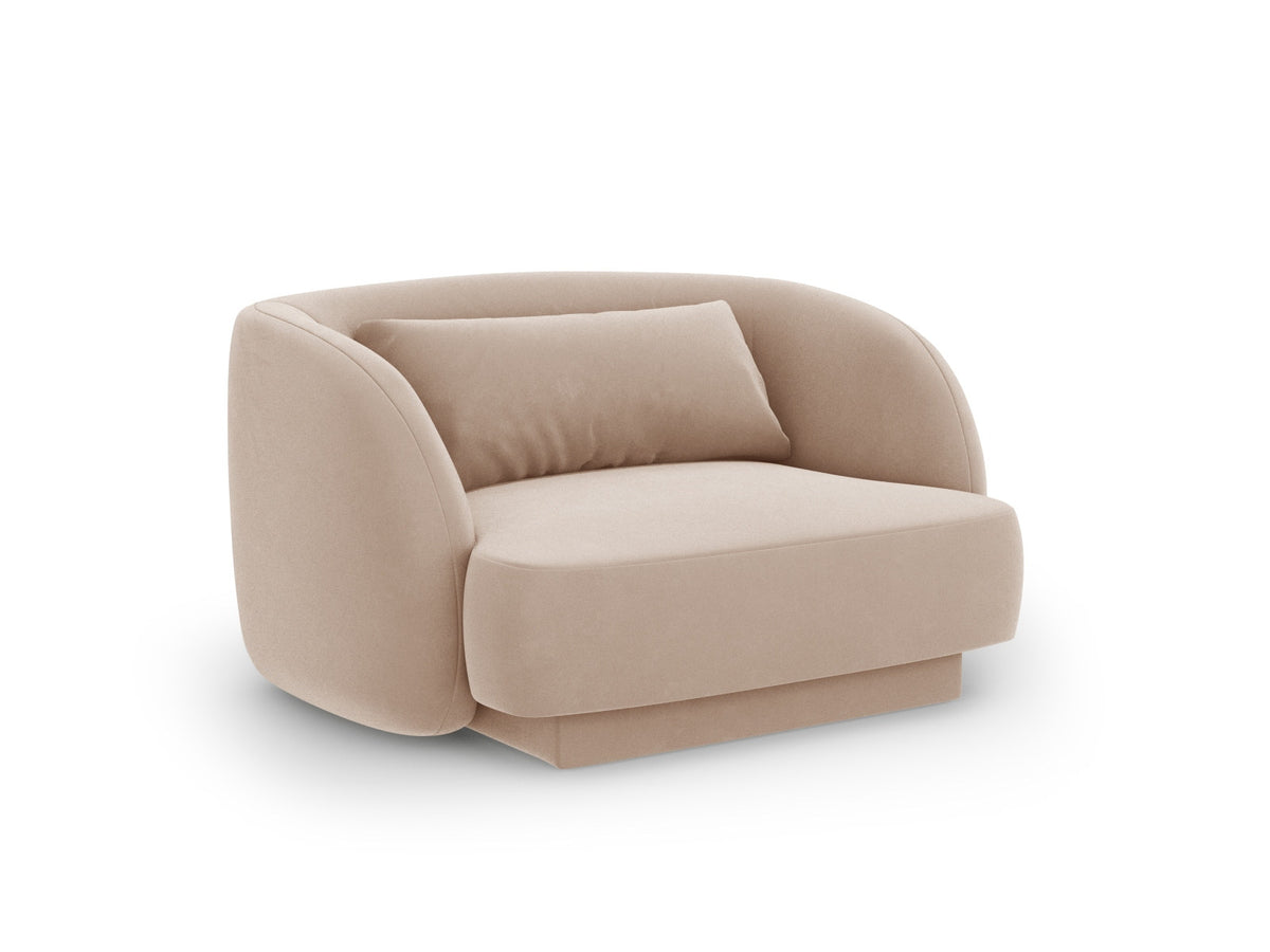 Tulum Velour Sessel 1 Sitz 90cm in Beige-Bluvel präsentiert im Onlineshop von KAQTU Design AG. Sessel ist von Cosmopolitan Design
