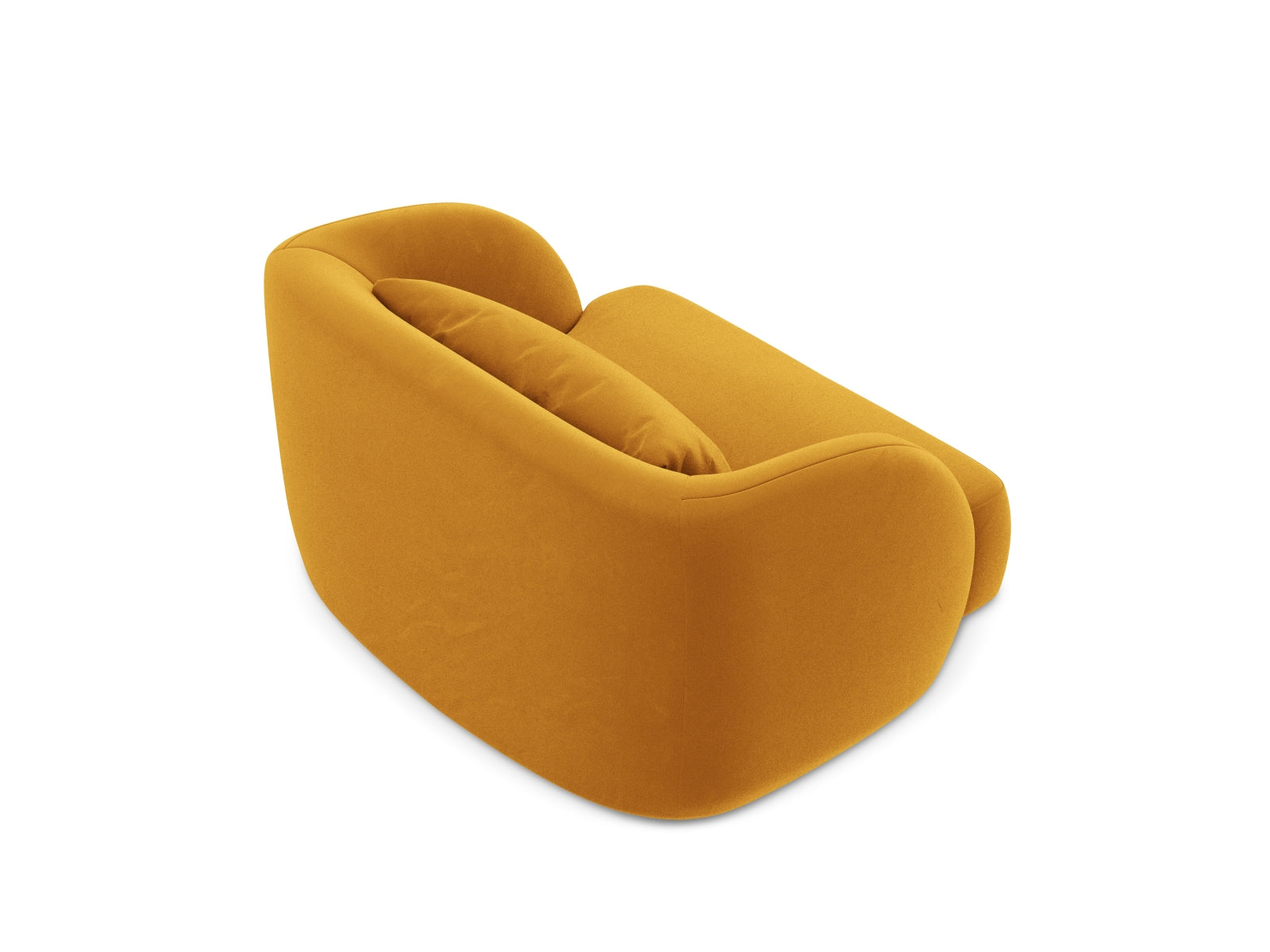 Eleganter Tulum Velour Sessel in Gelb-Bluvel, 90 cm, ideal für stilvolle Wohnräume, entworfen von Cosmopolitan Design.