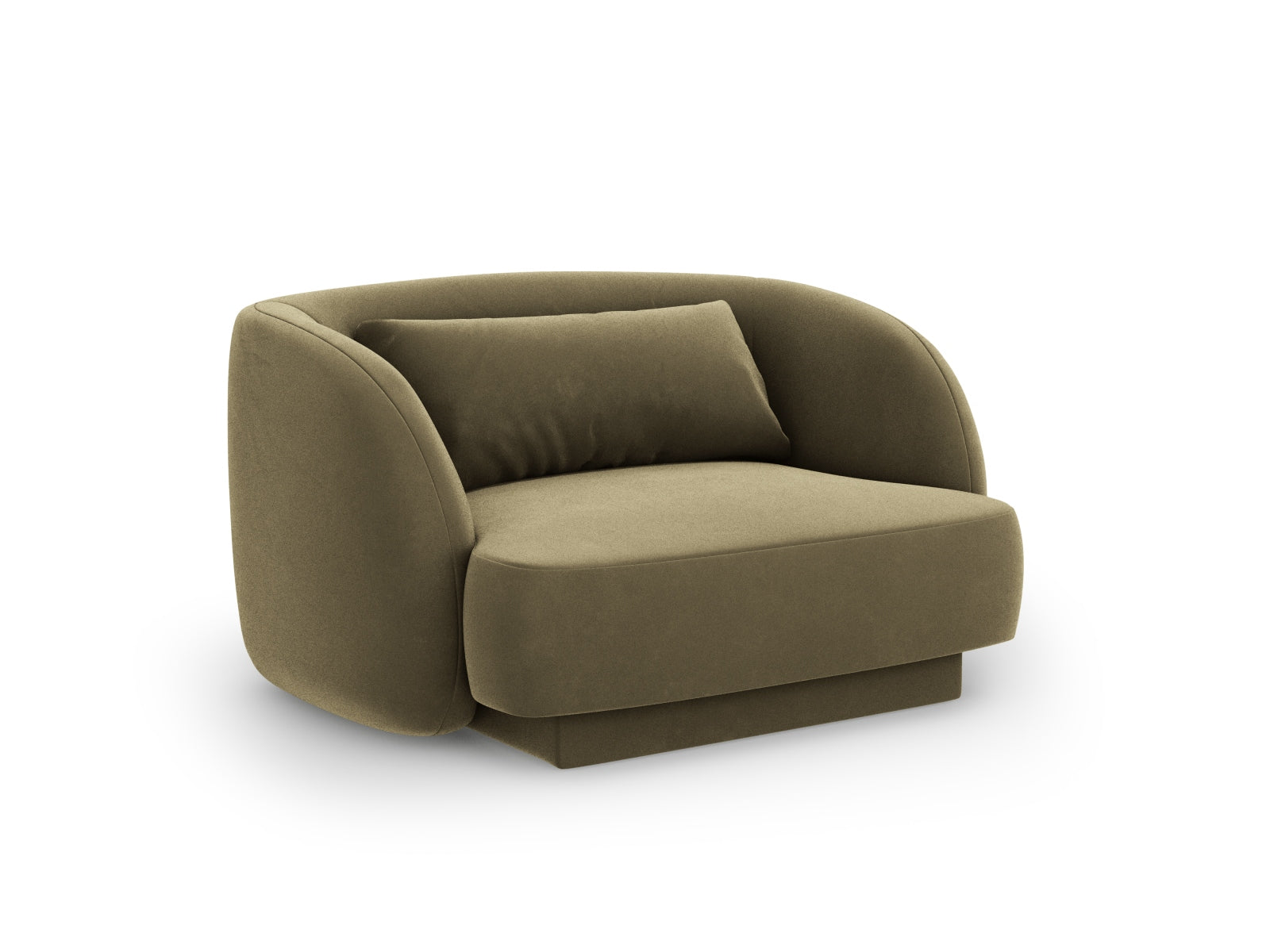 Moderner Tulum Velour Sessel in ansprechendem Green-Bluvel, 90 cm, perfekt für gemütliche und stilvolle Einrichtungsideen.