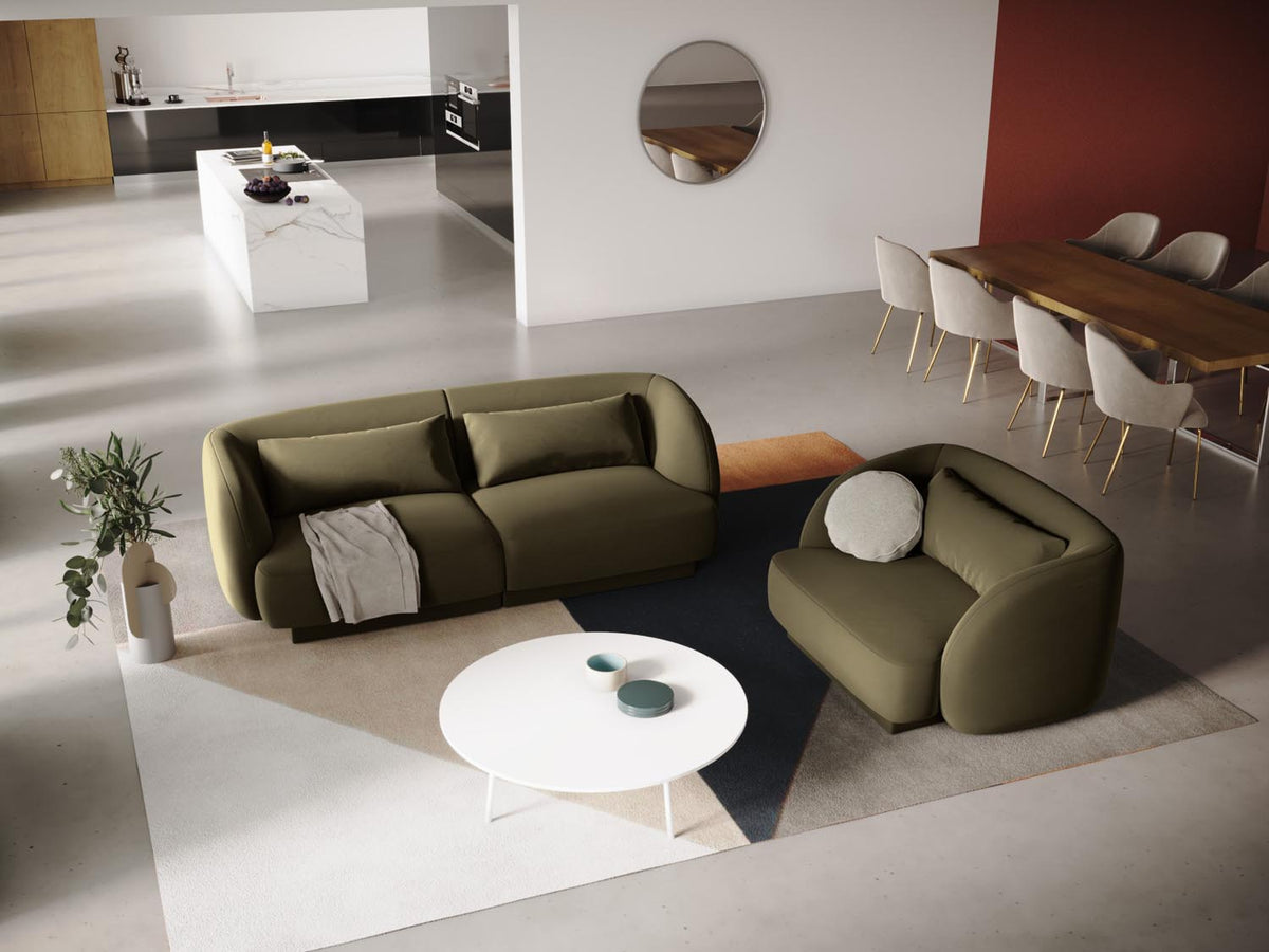 Tulum Velour Sessel 1 Sitz 90cm in Green-Bluvel präsentiert im Onlineshop von KAQTU Design AG. Sessel ist von Cosmopolitan Design