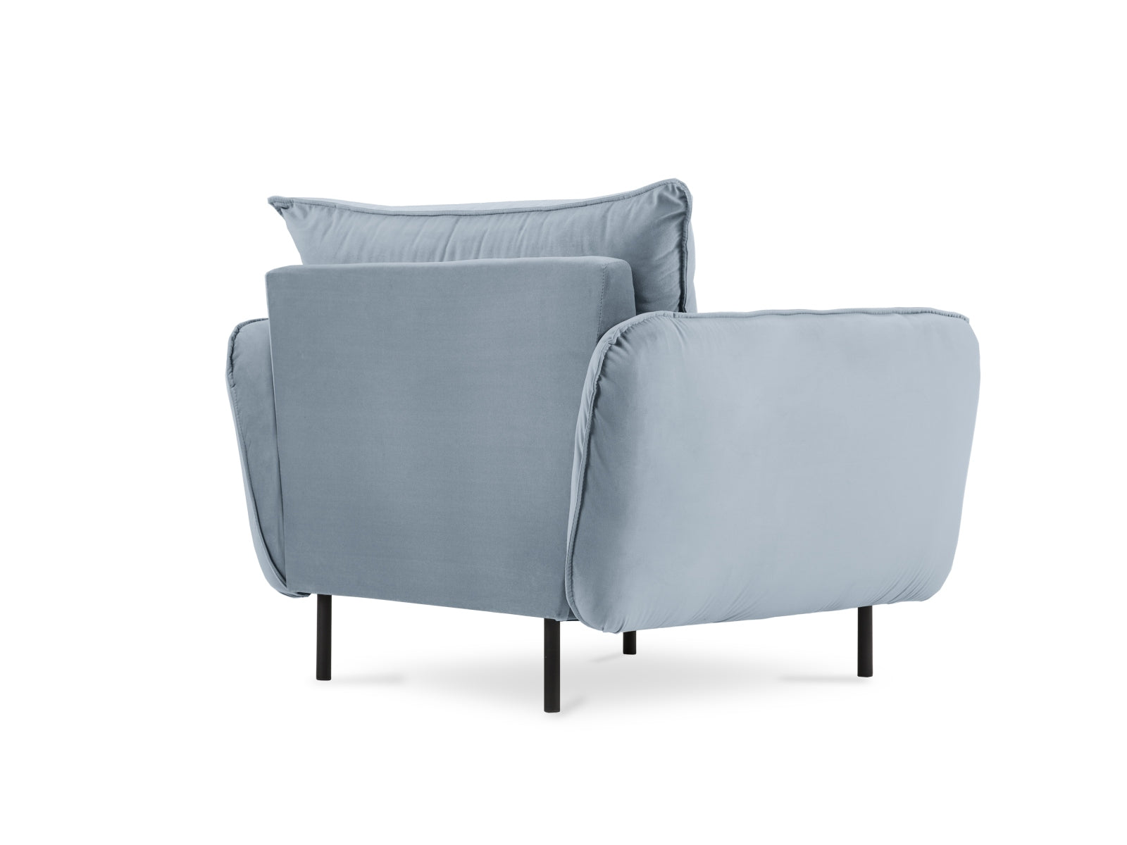Vienna Velour Sessel 1 Sitz 94cm in Light Blue/Schwarz-Bluvel präsentiert im Onlineshop von KAQTU Design AG. Sessel ist von Cosmopolitan Design
