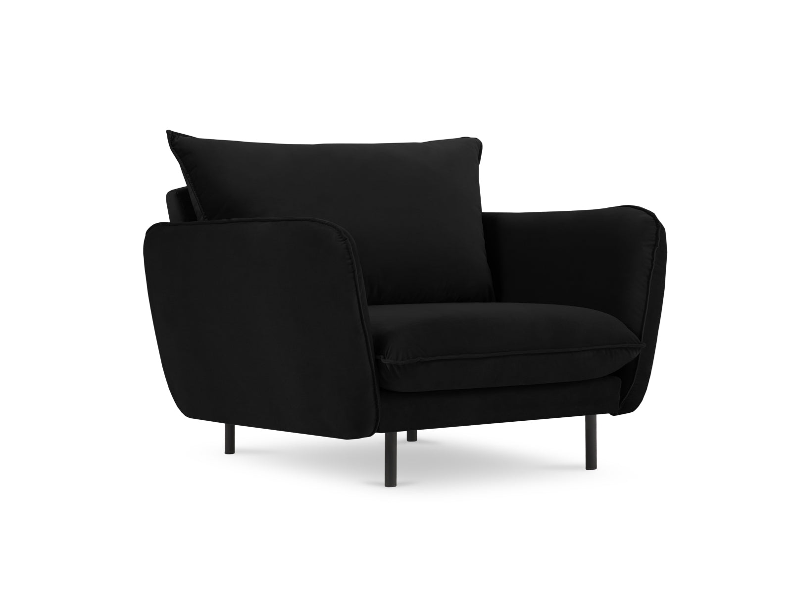 Vienna Velour Sessel 1 Sitz 94cm in Black/Schwarz-Bluvel präsentiert im Onlineshop von KAQTU Design AG. Sessel ist von Cosmopolitan Design