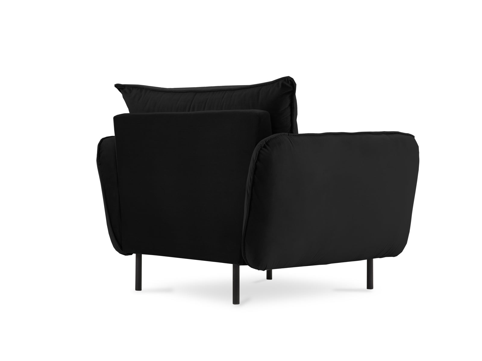 Eleganter schwarzer Velours-Sessel von Cosmopolitan Design, 94 cm breit, ideal für stilvolle Akzente in jedem Raum.